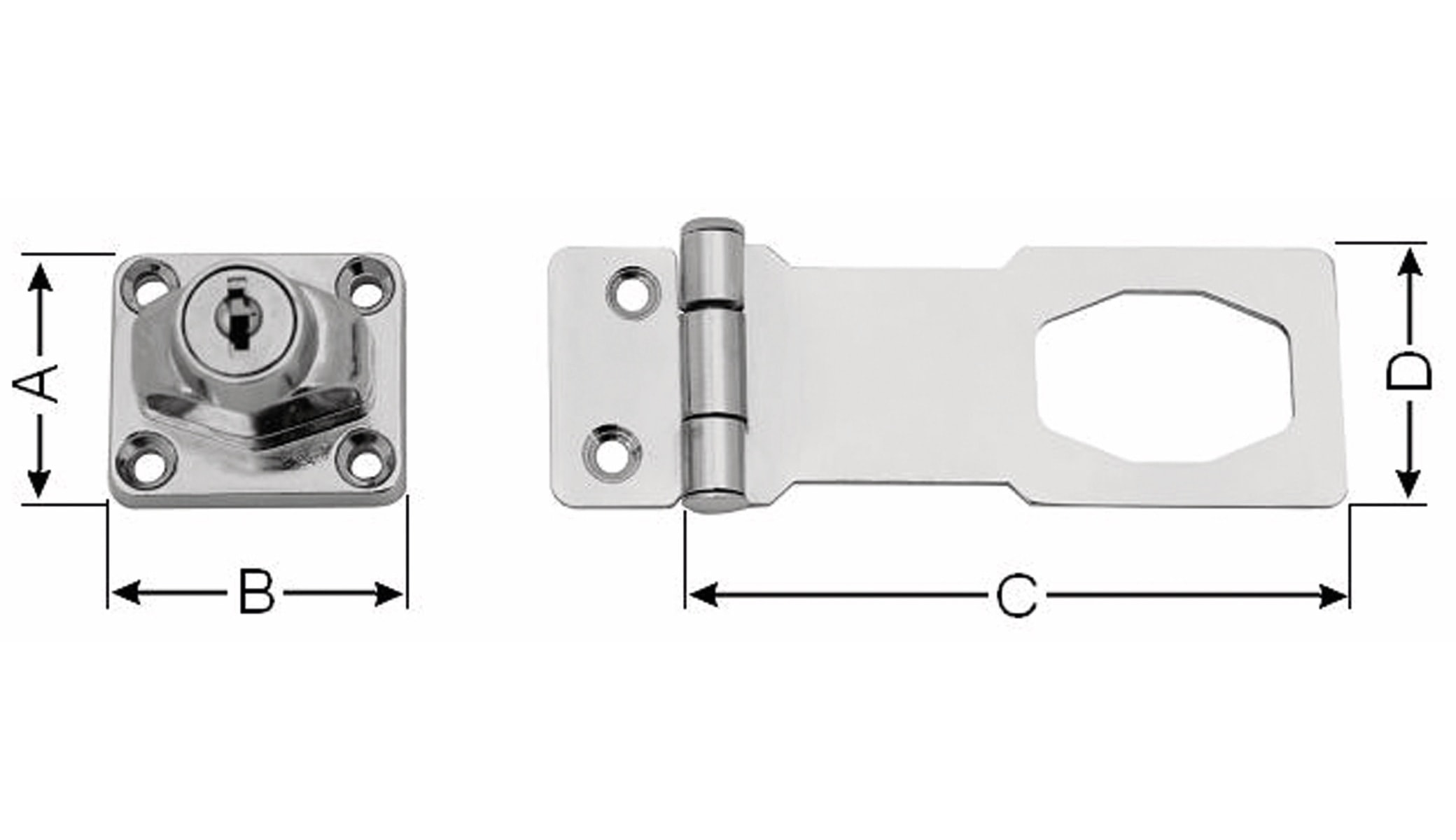 Überfalle mit Zylinderschloss, 102 mm Überfalle mit Zylinderschloss, 102 mm