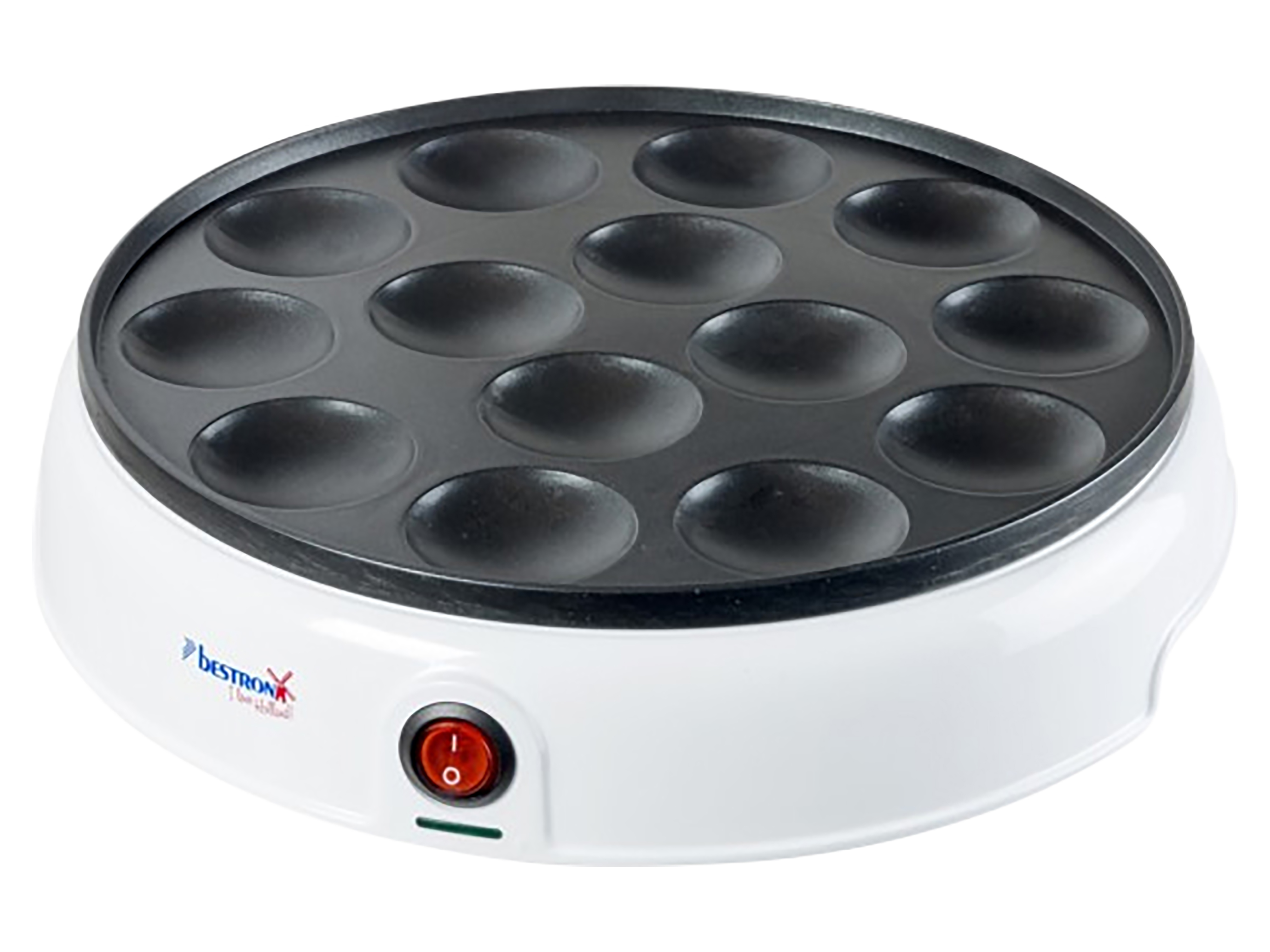 BESTRON Poffertjes Maker Retro Design, Mini Pfannkuchen Automat, 800W, weiß