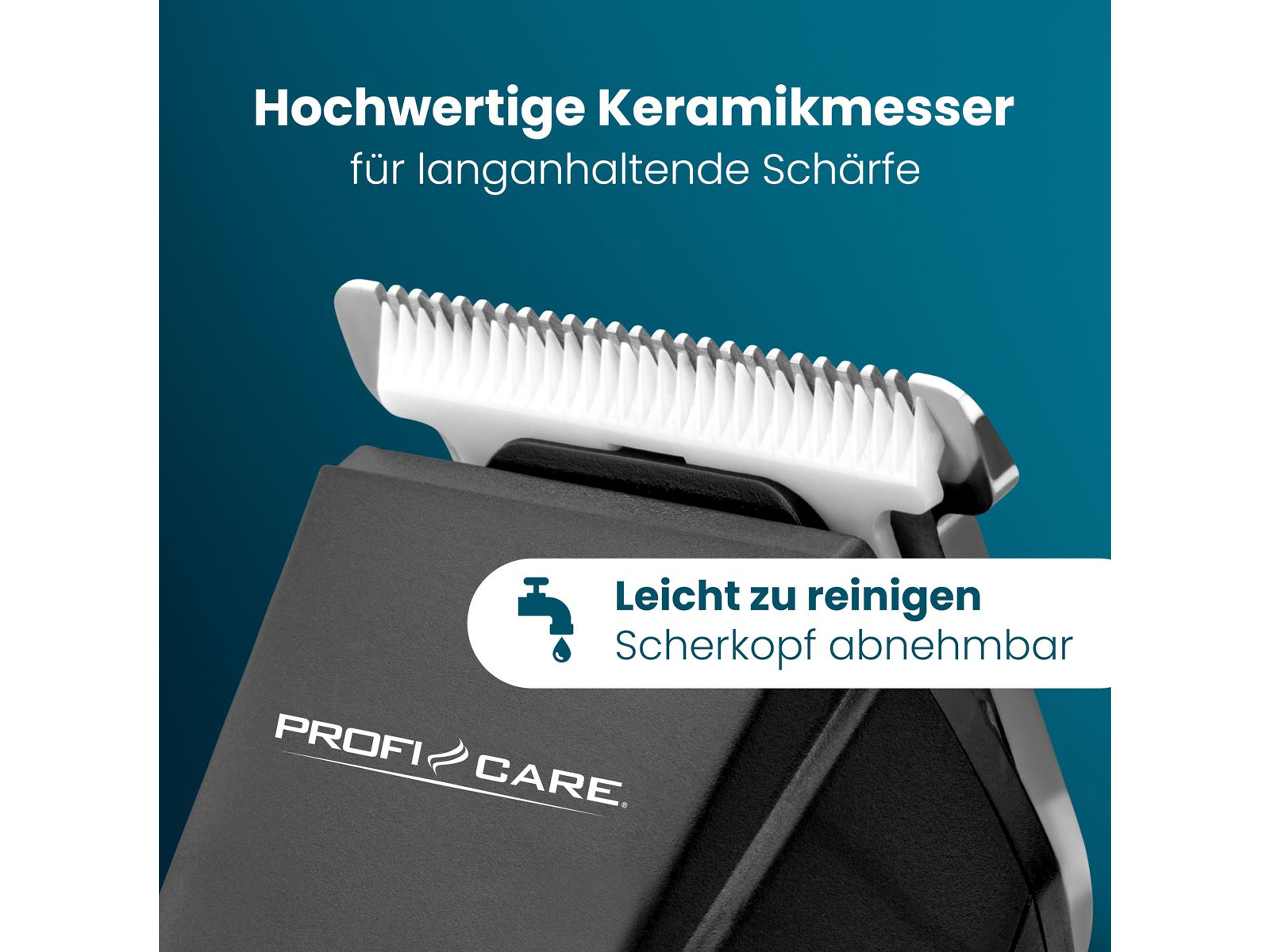 PROFICARE Haar- & Bartschneidemaschine, PC HSMR 3131, 1-20mm, IPX6, chrom-sw