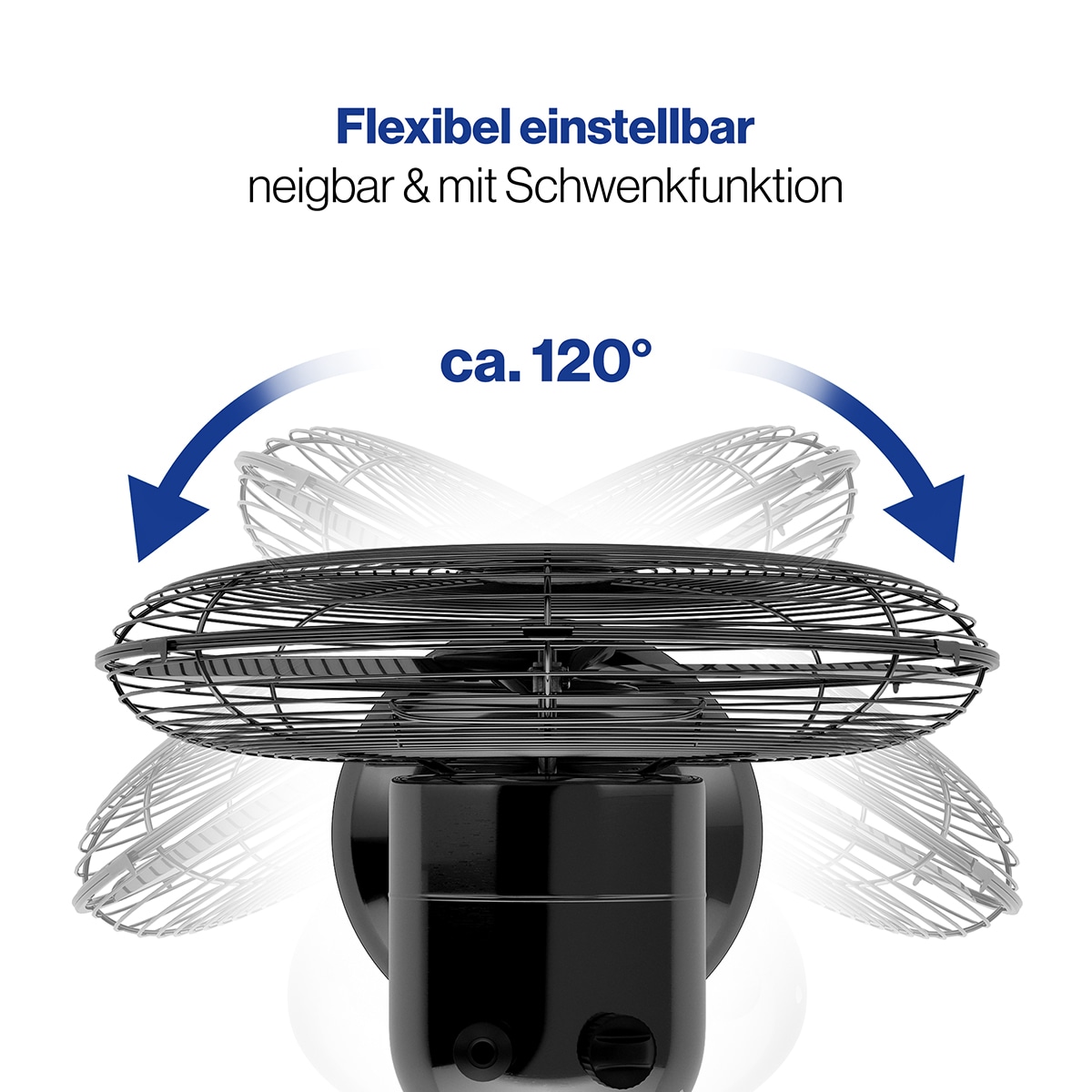 ProfiCare Tischventilator PC-VL 3063 M, 30cm, Metall, schwarz, 35 W