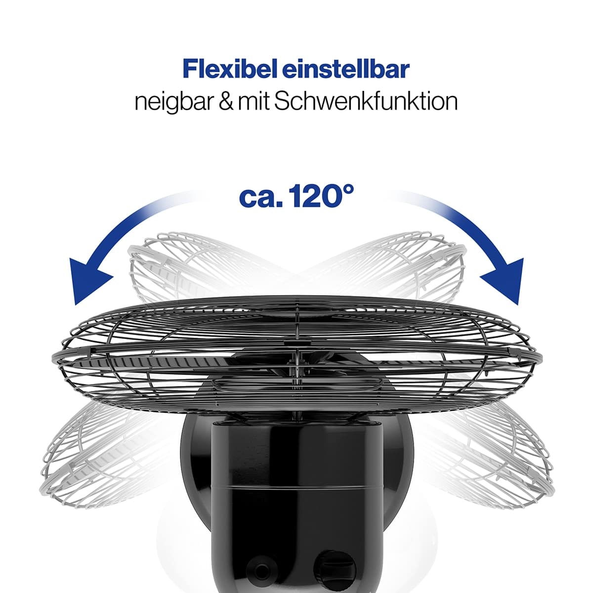 ProfiCare Tischventilator PC-VL 3063 M, 30cm, Metall, schwarz, 35 W