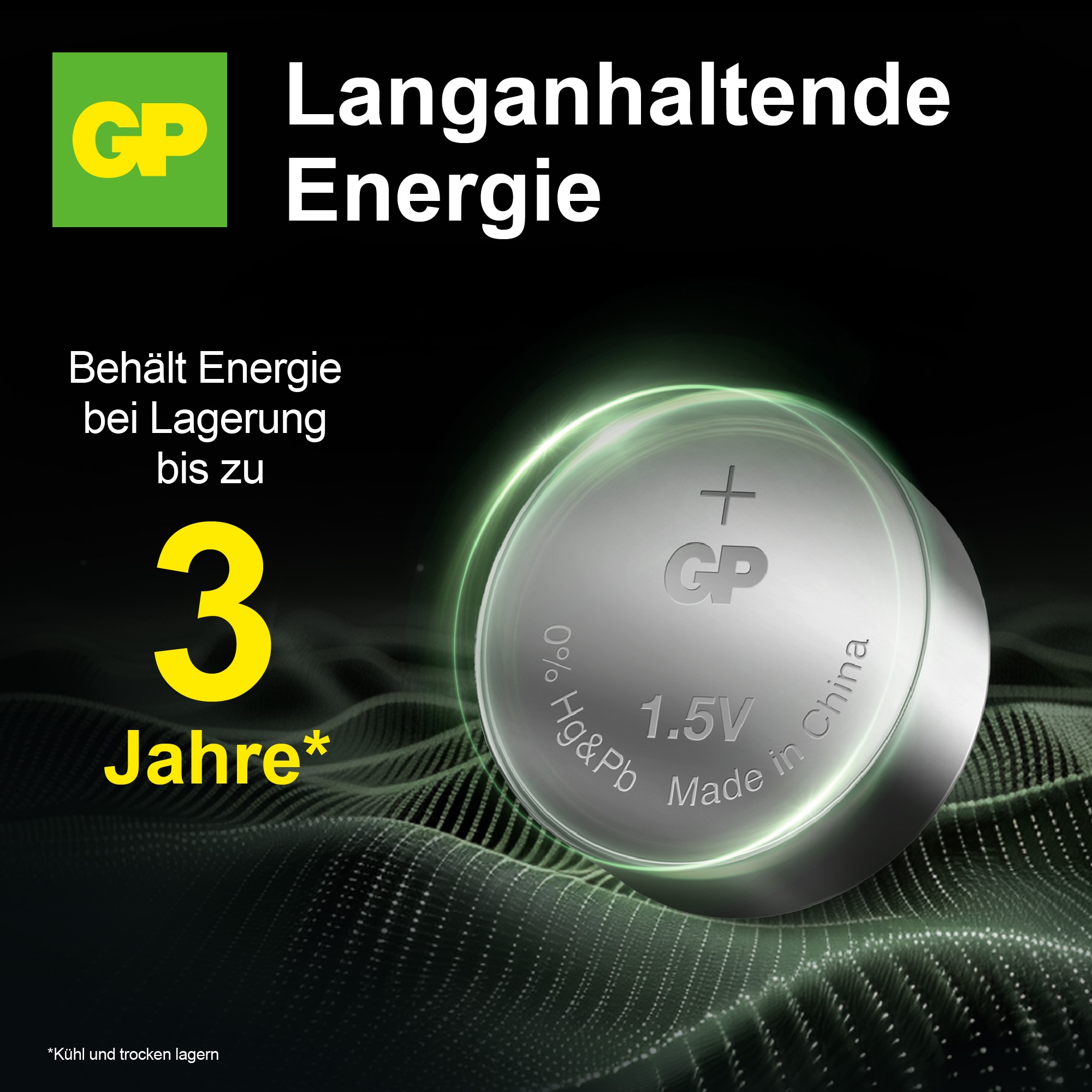 GP Knopfzelle LR44, Alkaline, 1,5 V-, 2 Stück