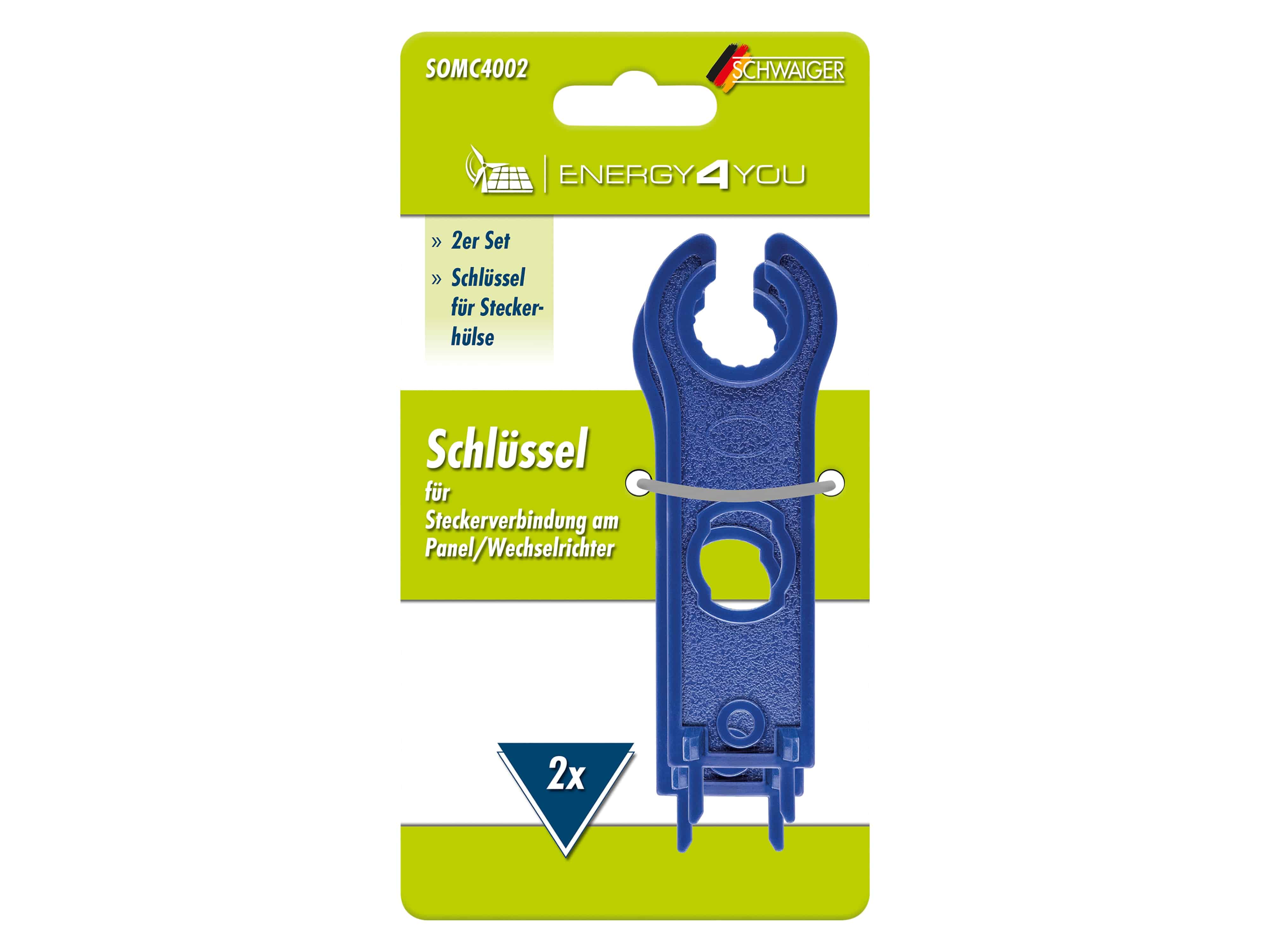 SCHWAIGER Montageschlüssel SOMC4002, für Solar Steckverbindungen, 2er Pack