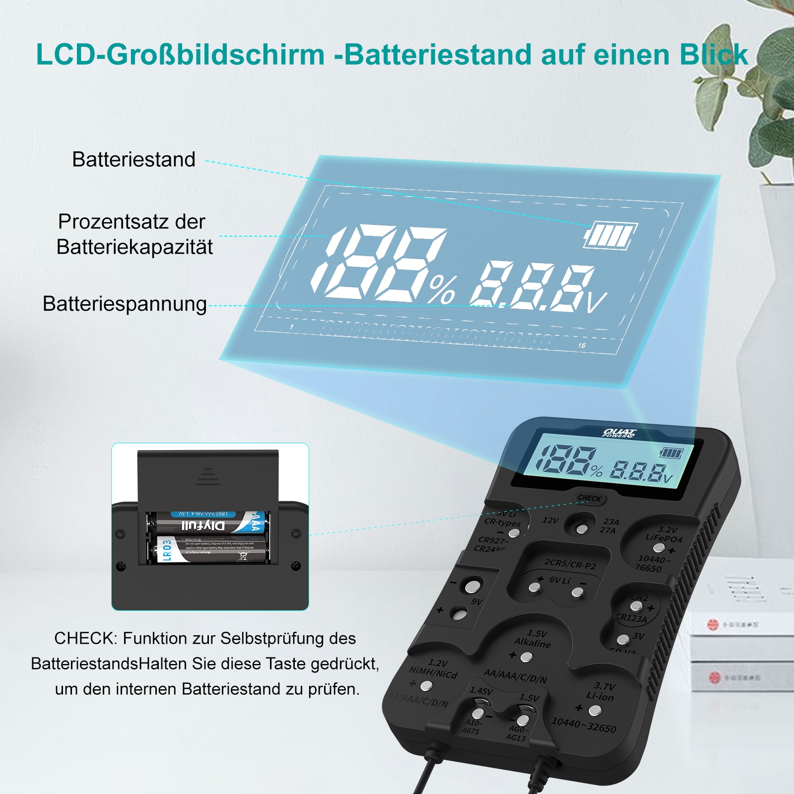 QUATPOWER Batterietester B4 Multi Check, mit Display QUATPOWER Batterietester B4 Multi Check, mit Display