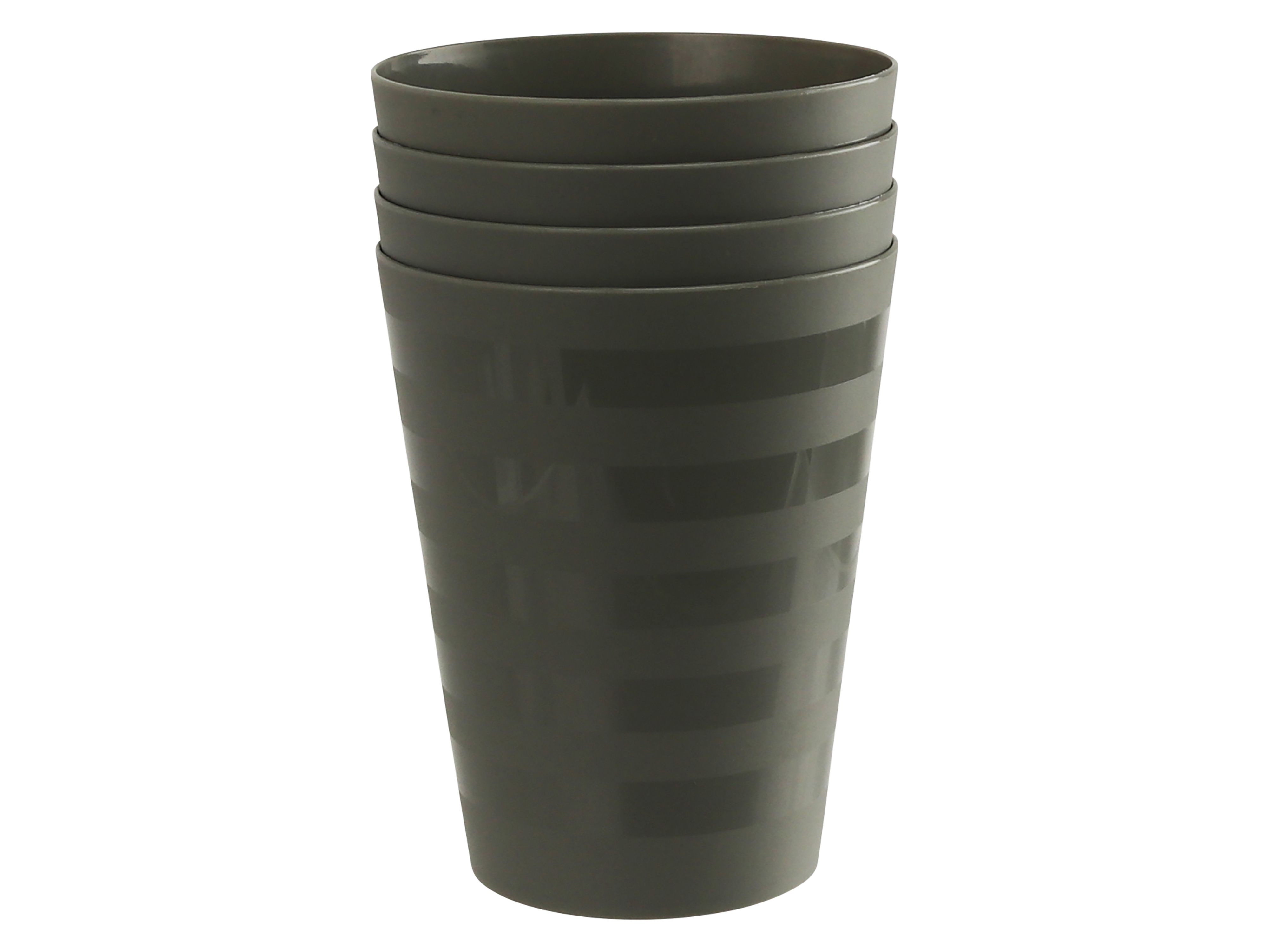 Camping-Trinkbecher, 4-teilig, grau, ca. 0,25 l