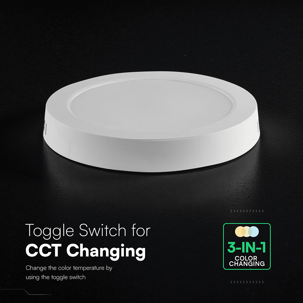 V-TAC LED-Deckenleuchte VT-78736, EEK: E, 12W, 1320lm, 3000K/4000K/6500K