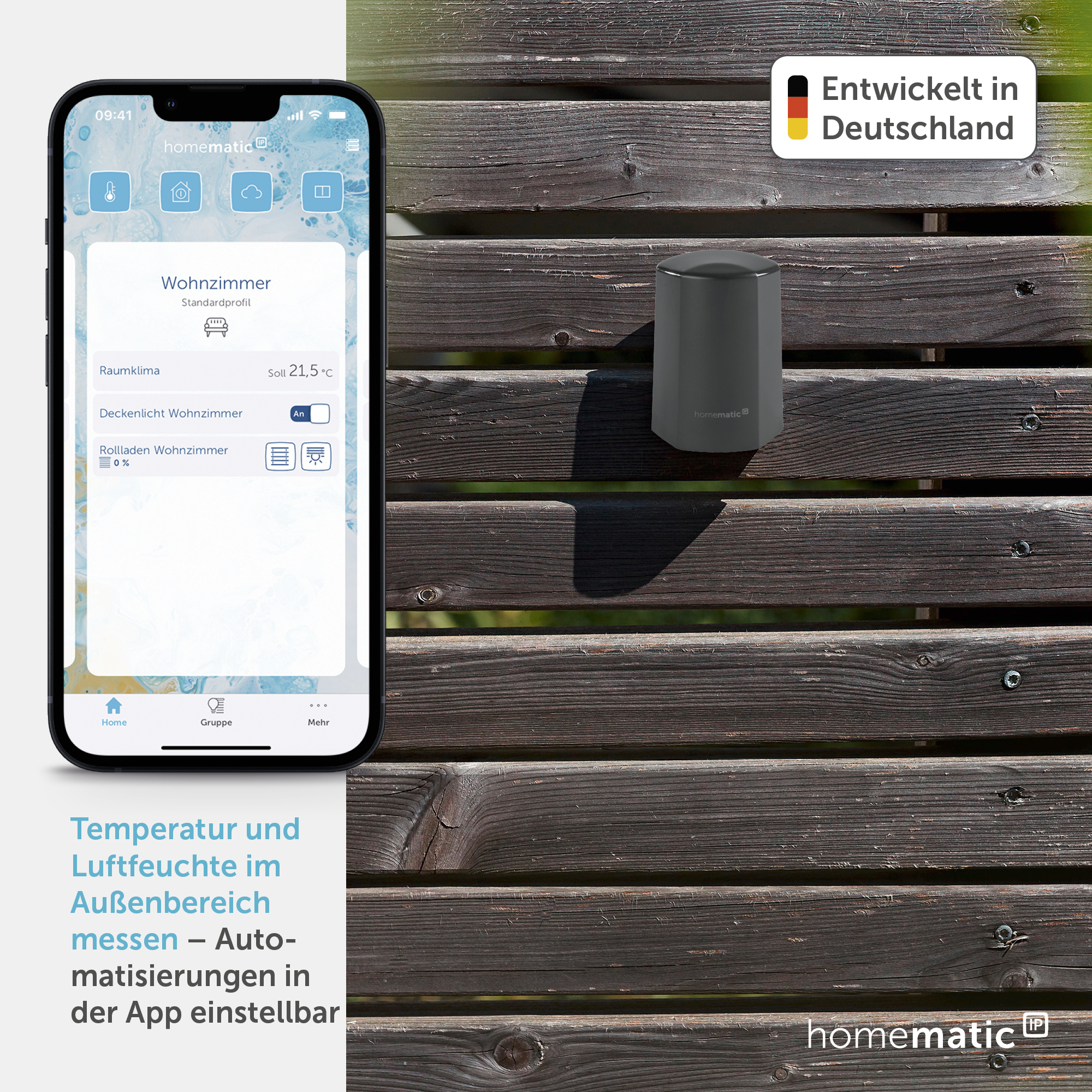 HOMEMATIC IP Smart Home 150573A0, Temp. Und Luftfeuchtigkeitssensor, anthrazit