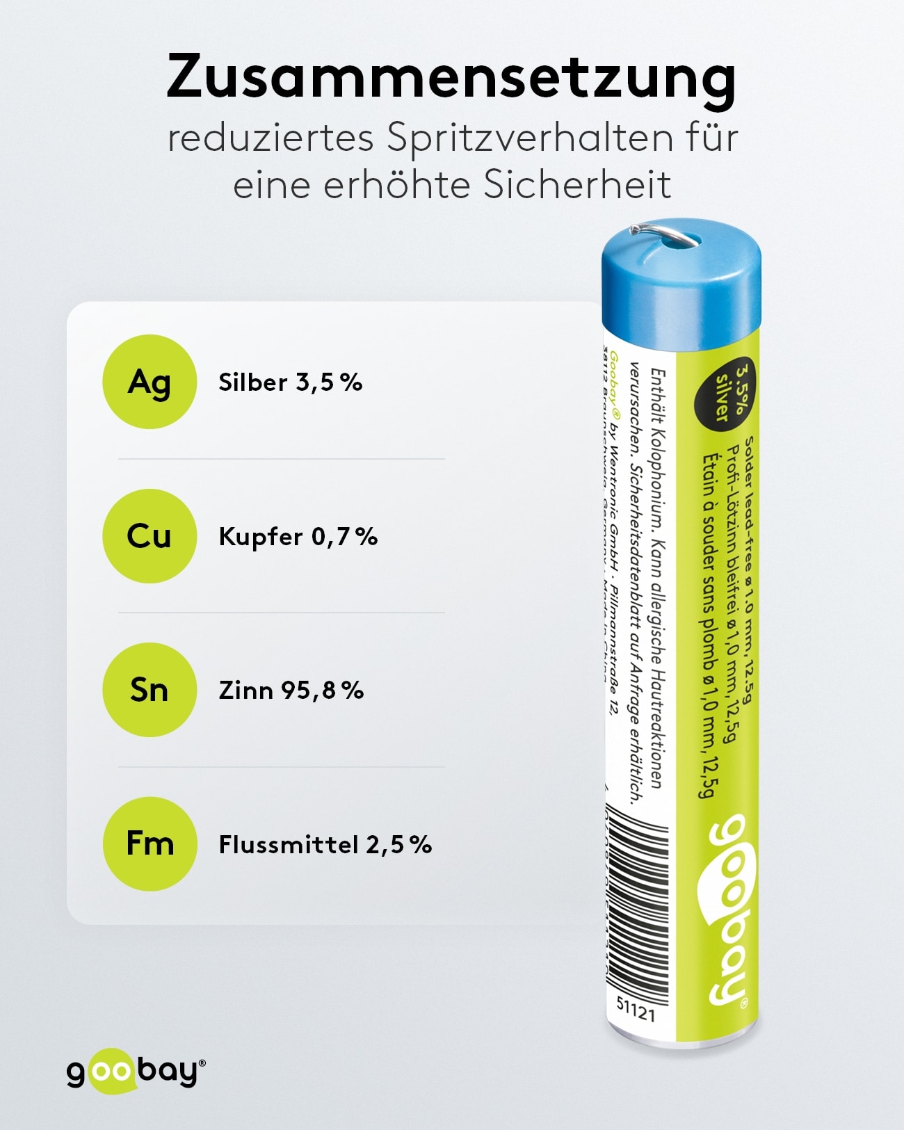 GOOBAY Lötzinn Pro, 12,5 g, Ø 1,0 mm