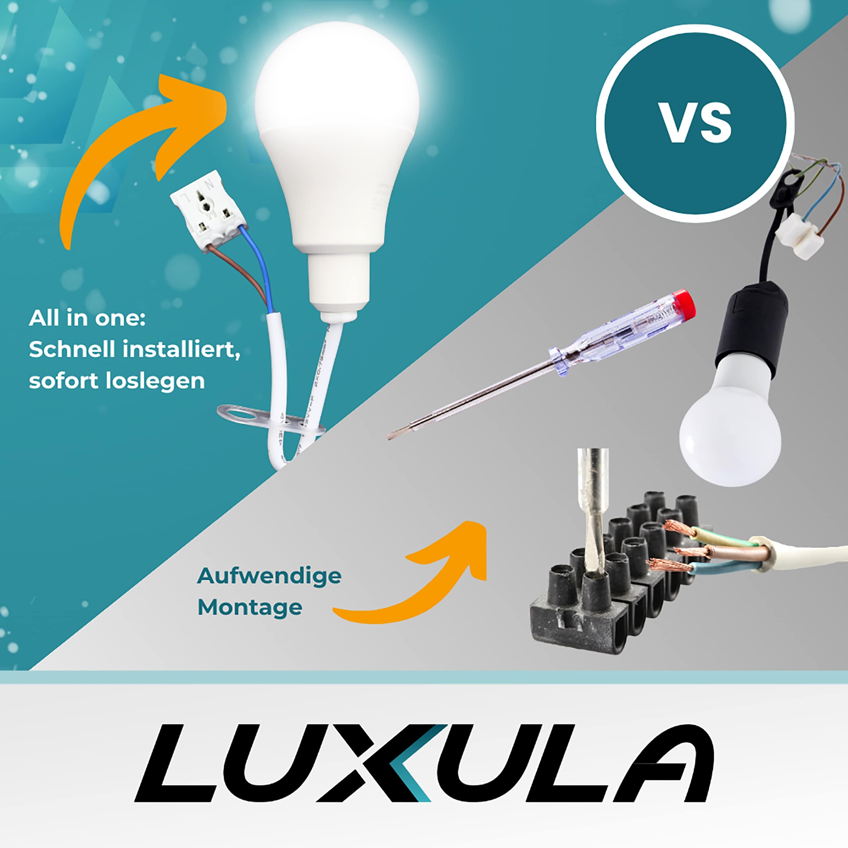 LUXULA LED Renovierungslampe LX100204, 11W, 1150lm, 4000K, mit Kabel und Klemme LUXULA LED Renovierungslampe LX100204, 11W, 1150lm, 4000K, mit Kabel und Klemme