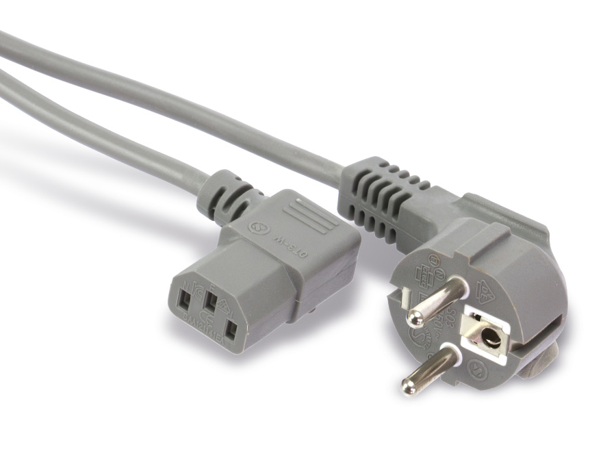 GOOBAY Kaltgerätekabel, 2 m, grau