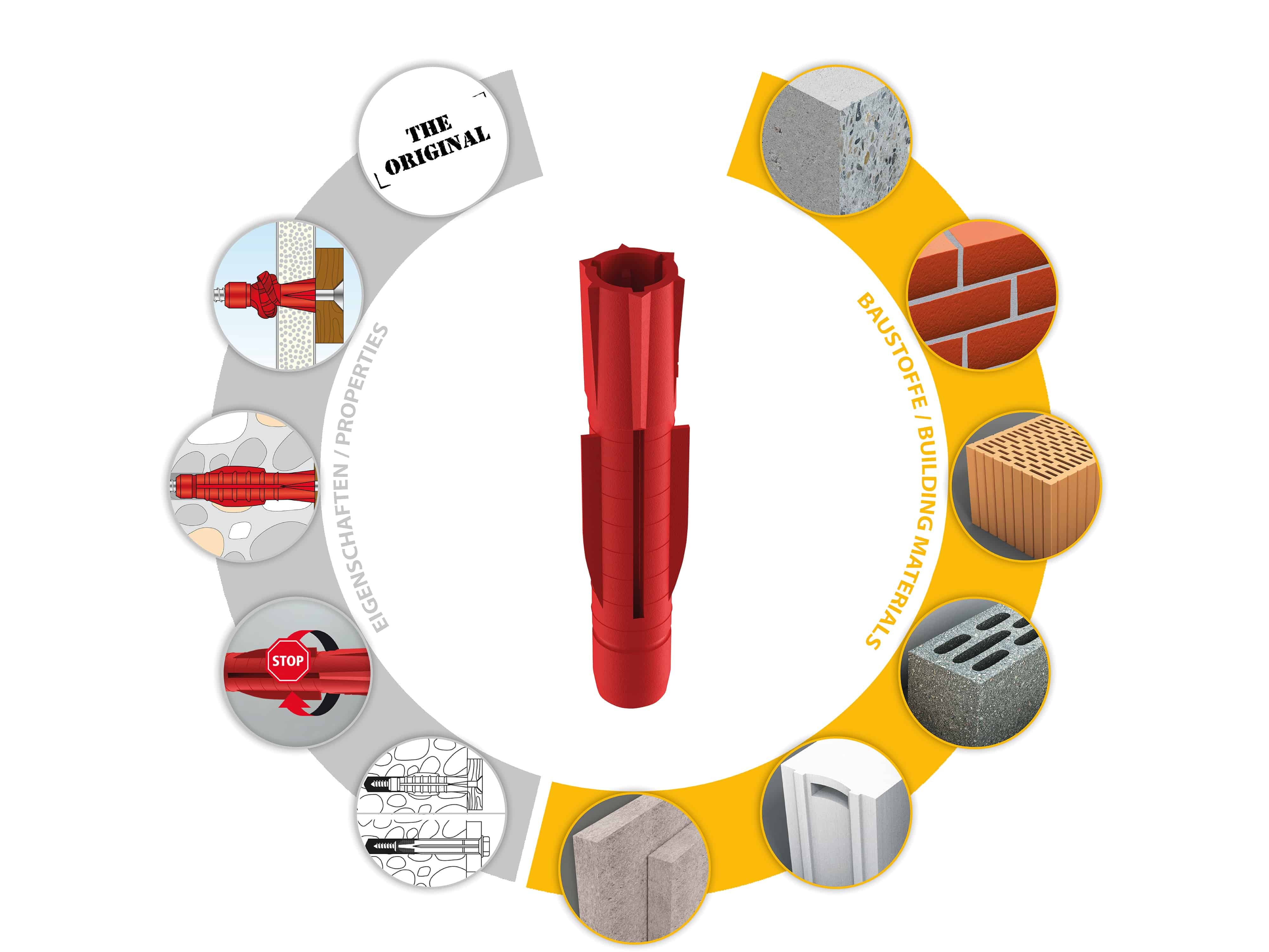 TOX Allzweckdübel Tri, 6x51 mm, in Runddose, 150 Stück