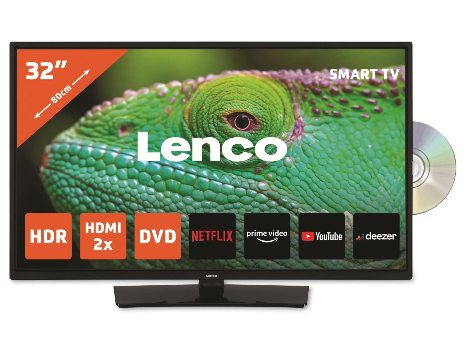 LENCO LED-TV DVL-3273BK, 81 cm (32"), HD, EEK: F, DVD-Player, DVB-T/T2/S2/C