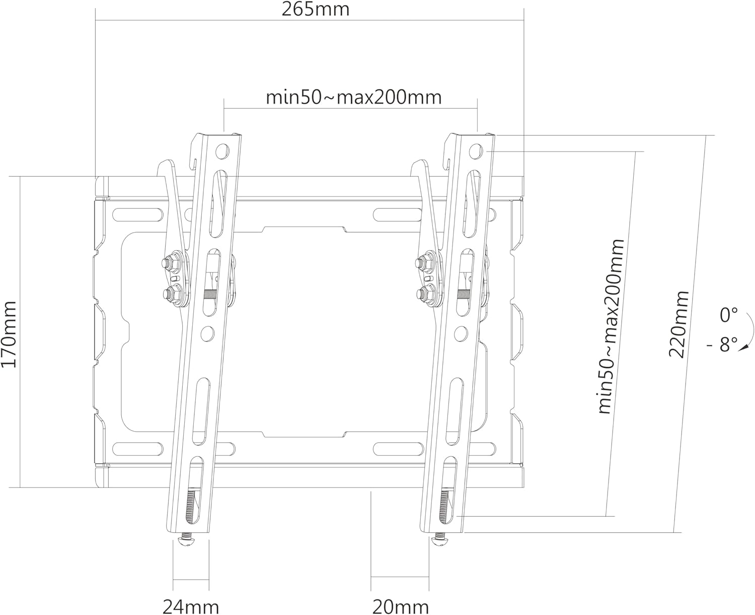 PUREMOUNTS TV-Wandhalter PM-BT 210, Vesa 200x200 mm