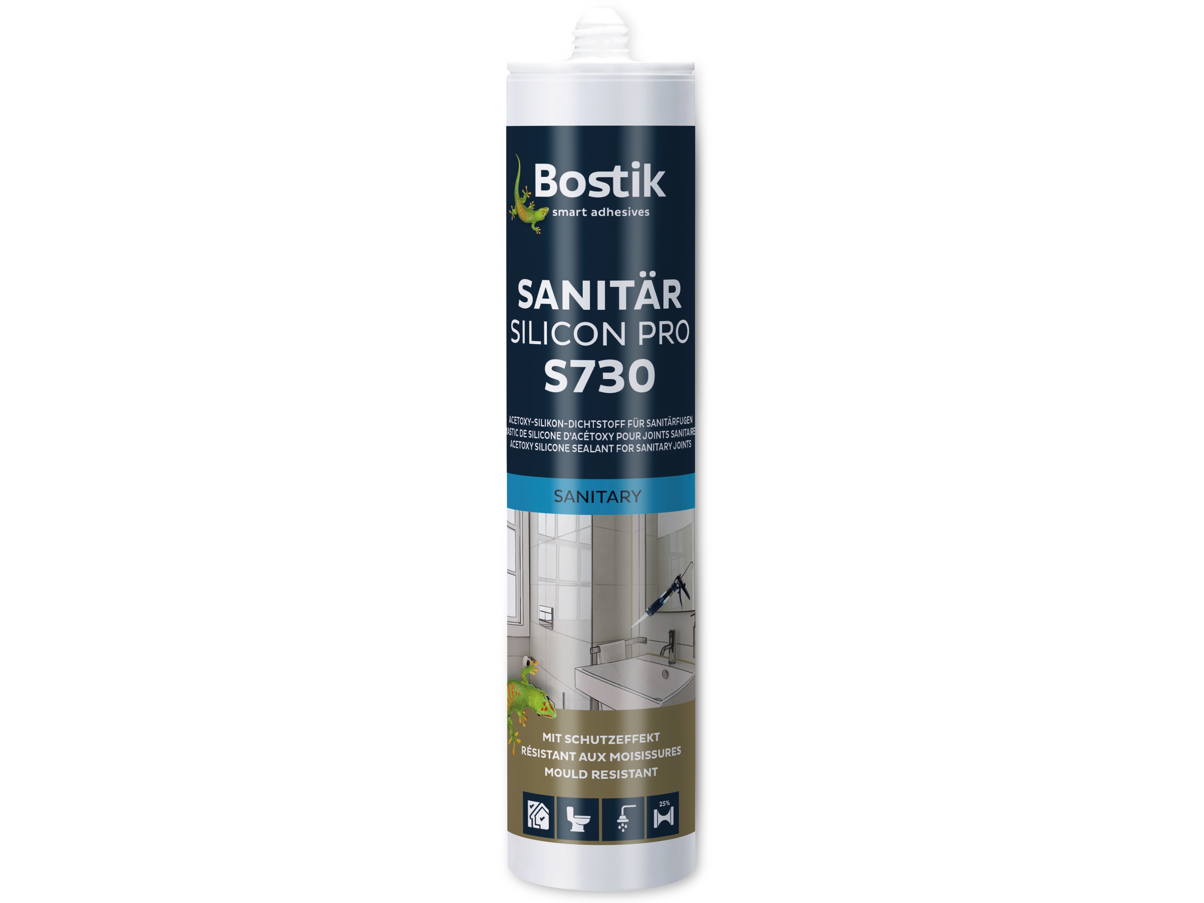 BOSTIK Sanitär-Silikon Pro S730, transparent, 300 ml.