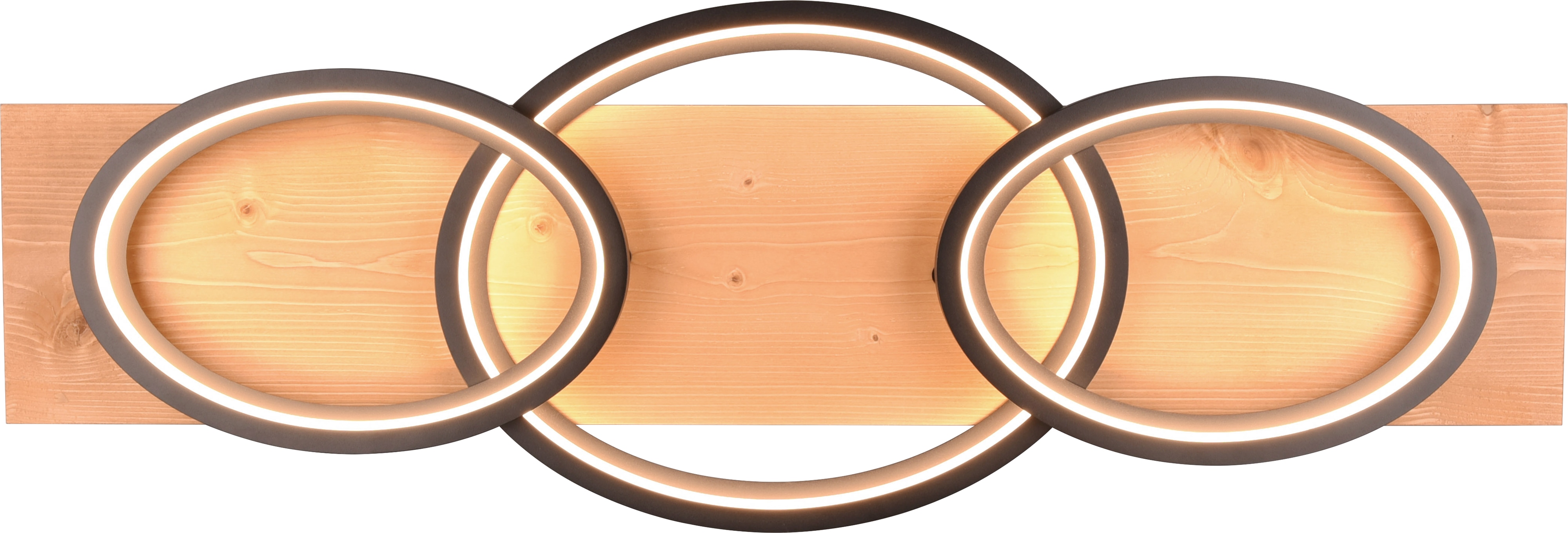 TRIO LED-Deckenleuchte 641110332 schwarz / Holz, 40 W, 4700 lm, 3000 K, Switch Dimmer TRIO LED-Deckenleuchte 641110332 schwarz / Holz, 40 W, 4700 lm, 3000 K, Switch Dimmer