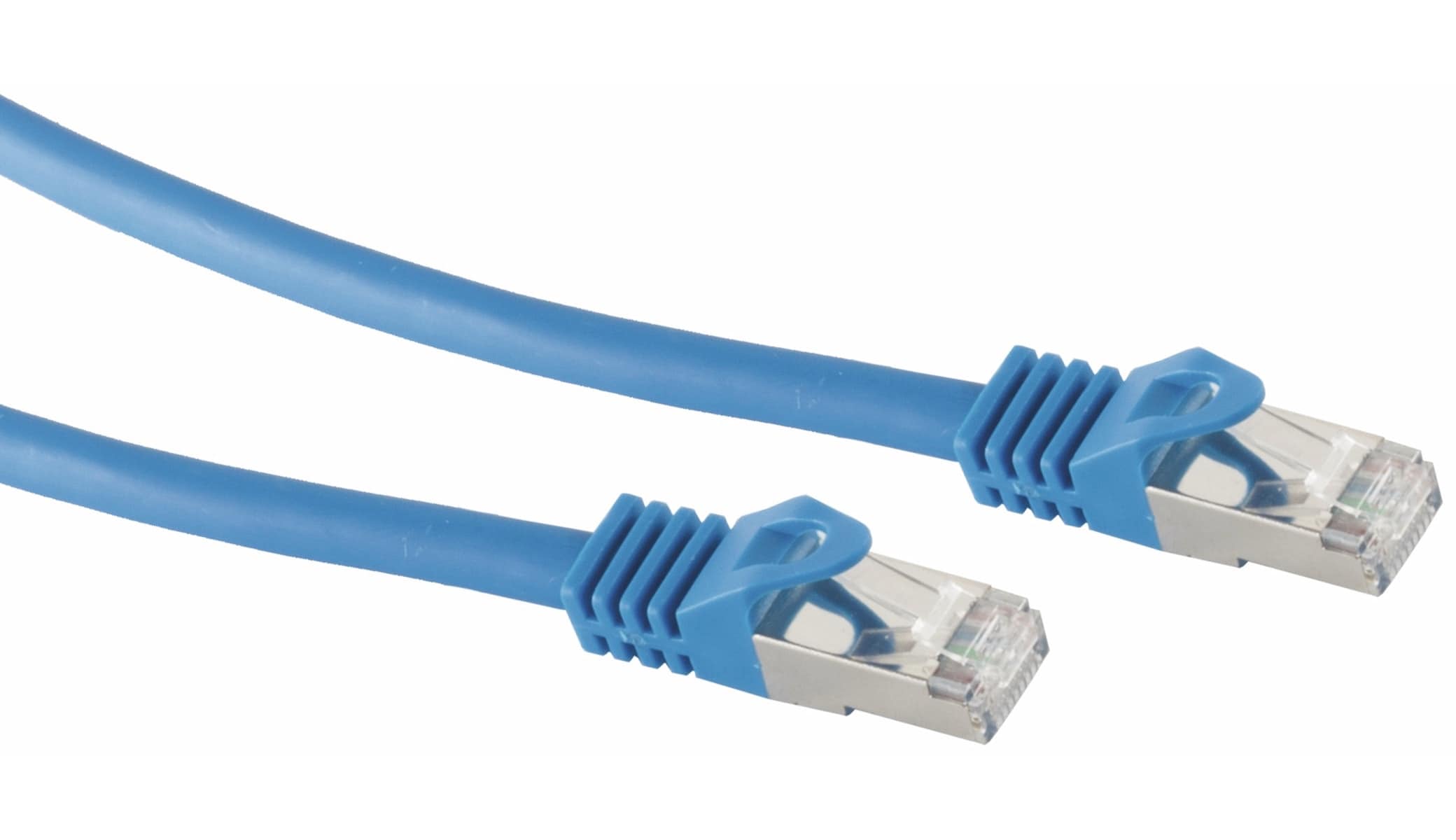 S-IMPULS RJ45 Patchkabel S/FTP (PIMF), m. CAT.7 Rohkabel, 0,5 m, blau