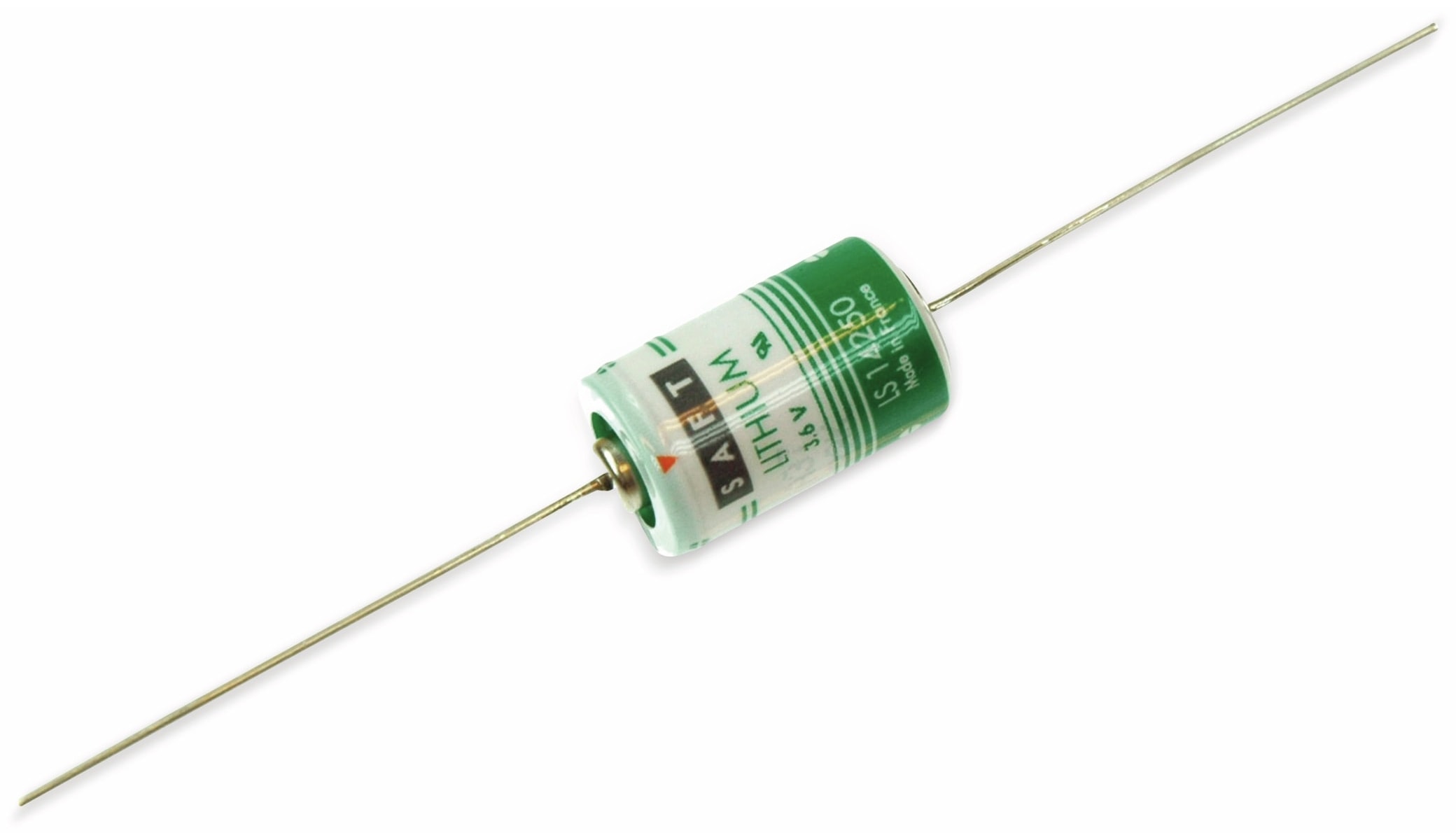 SAFT Lithium-Batterie LS 14250-CNA, 1/2AA, mit Axialdraht, 3,6 V-, 1200 mAh SAFT Lithium-Batterie LS 14250-CNA, 1/2AA, mit Axialdraht, 3,6 V-, 1200 mAh