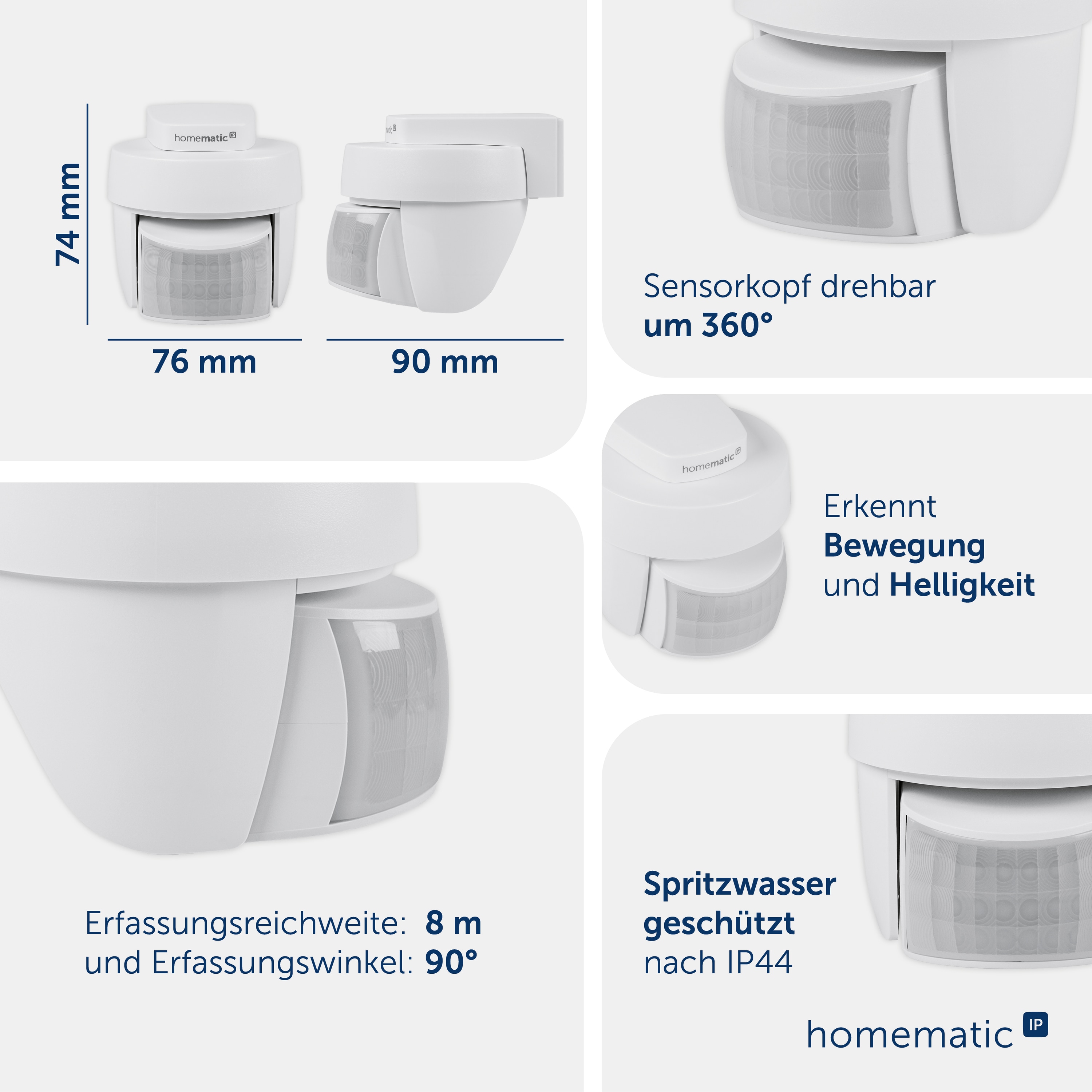 HOMEMATIC IP 156203A0, Bewegungsmelder, außen, weiß