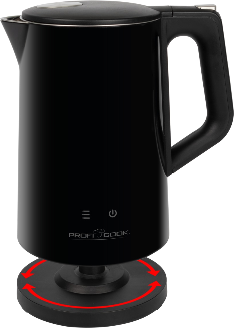 PROFI COOK Wasserkocher PC-WKS 1243, 1,7 L, 2200 W, schwarz