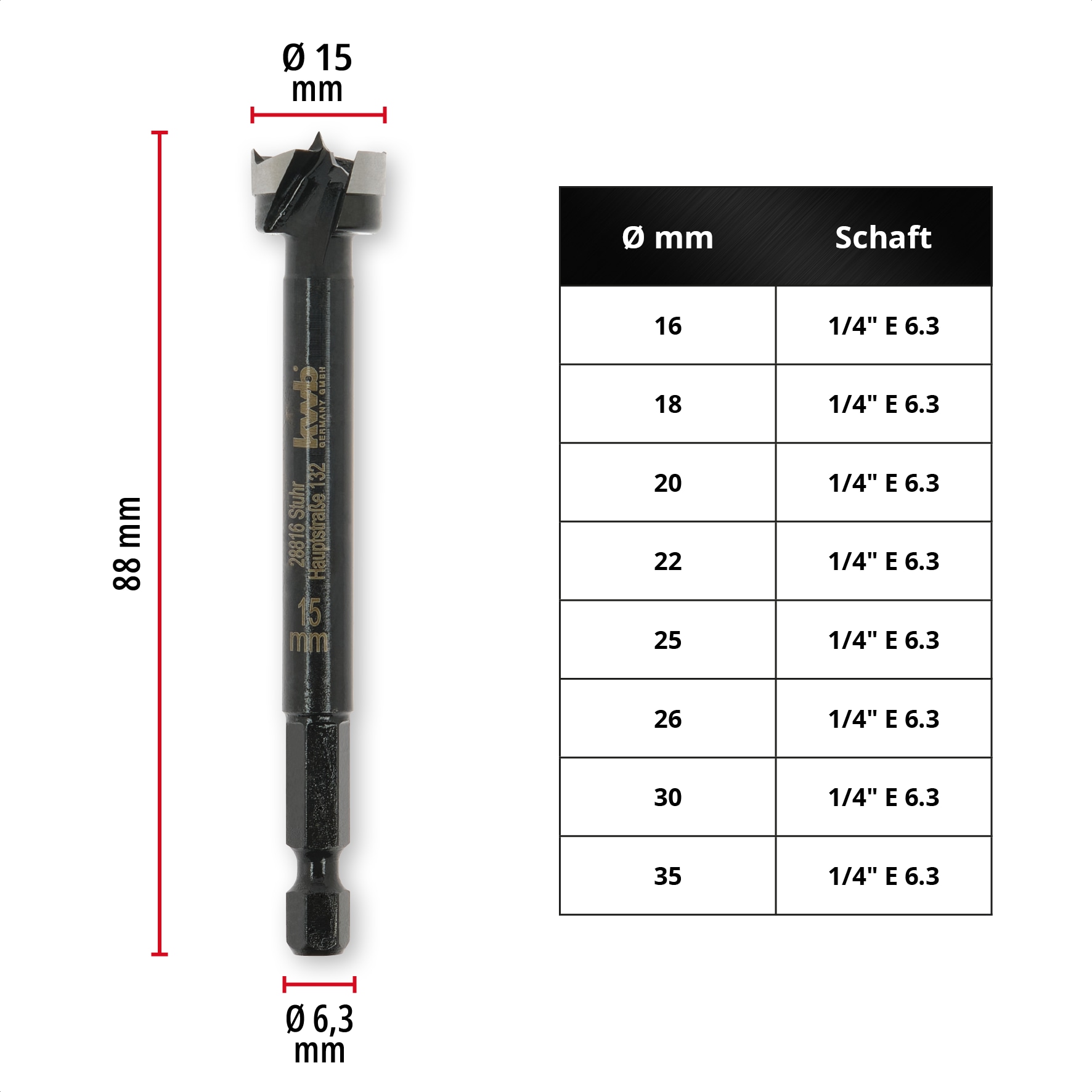 KWB Forstnerbohrer, 706415, 15 mm