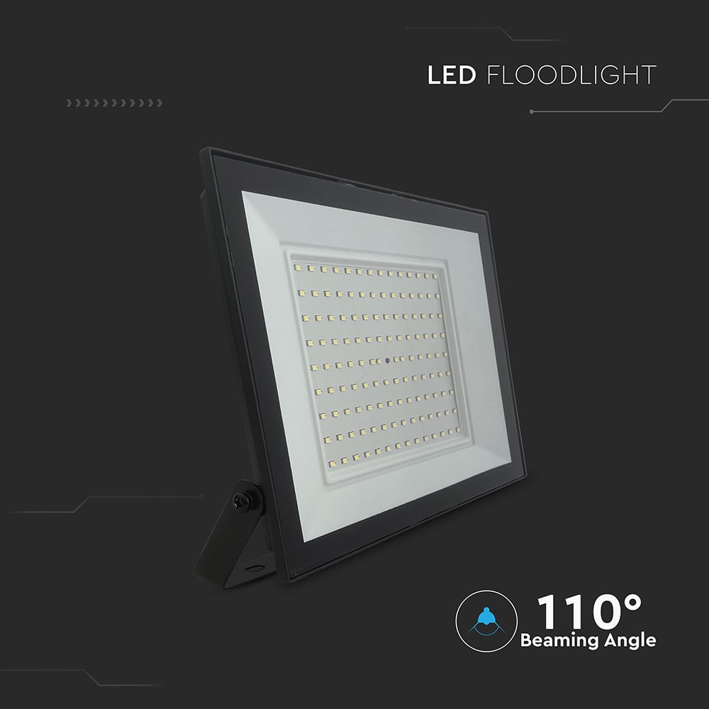 V-TAC LED-Fluter, VT-44109, 100 W, 6500K, EEK: F, 8150 lm, kaltweiß, IP65, schwarz