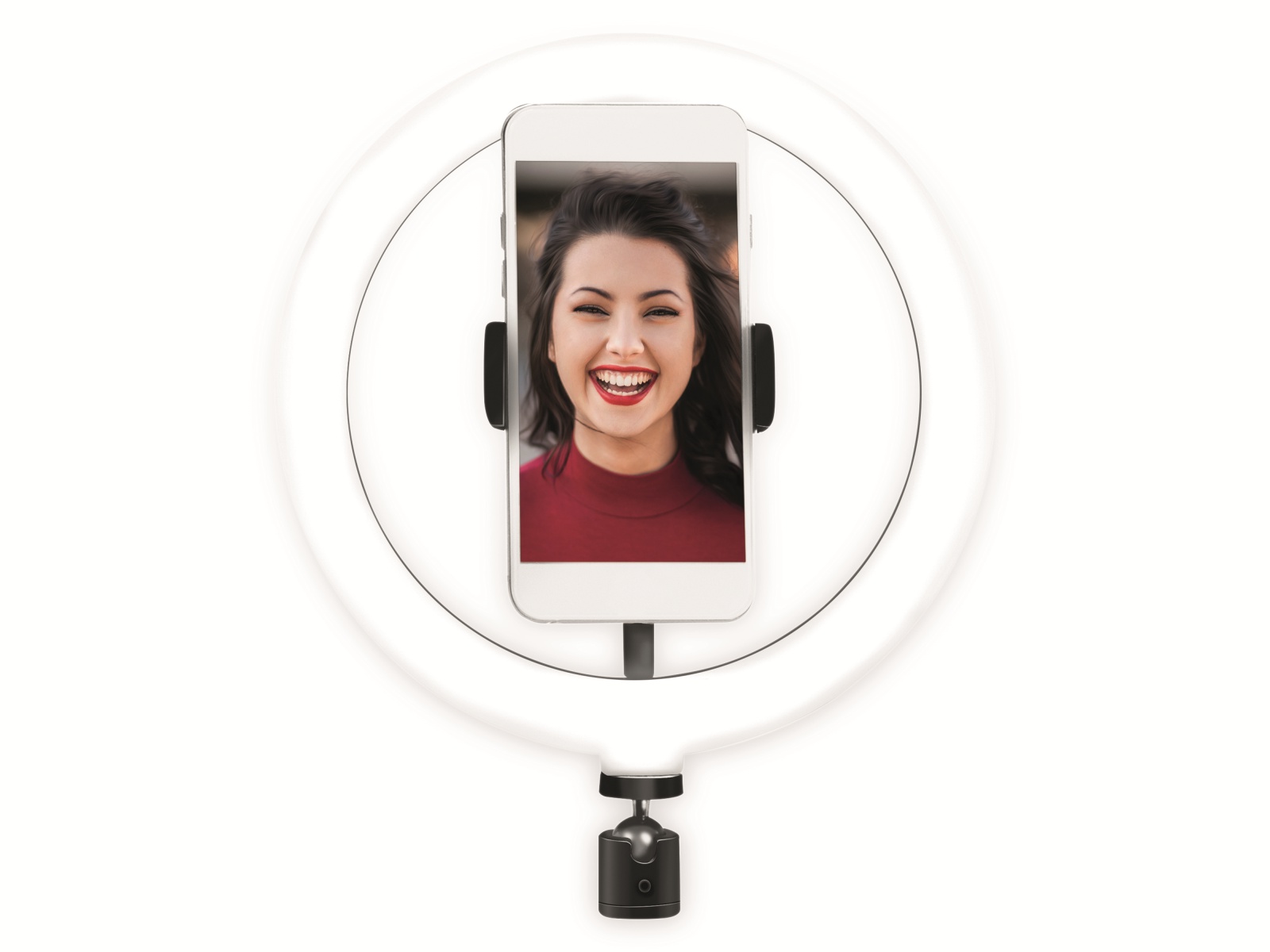 LOGILINK Smartphone-LED-Ringlicht AA0151, Ø 20 cm, Lichtregler