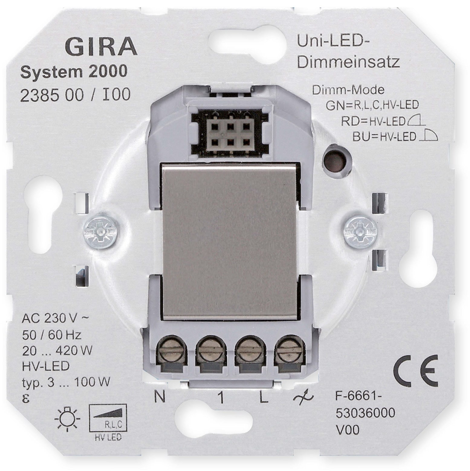 GIRA UP-Einsatz 238500, LED Tastdimmer, 3…420 W