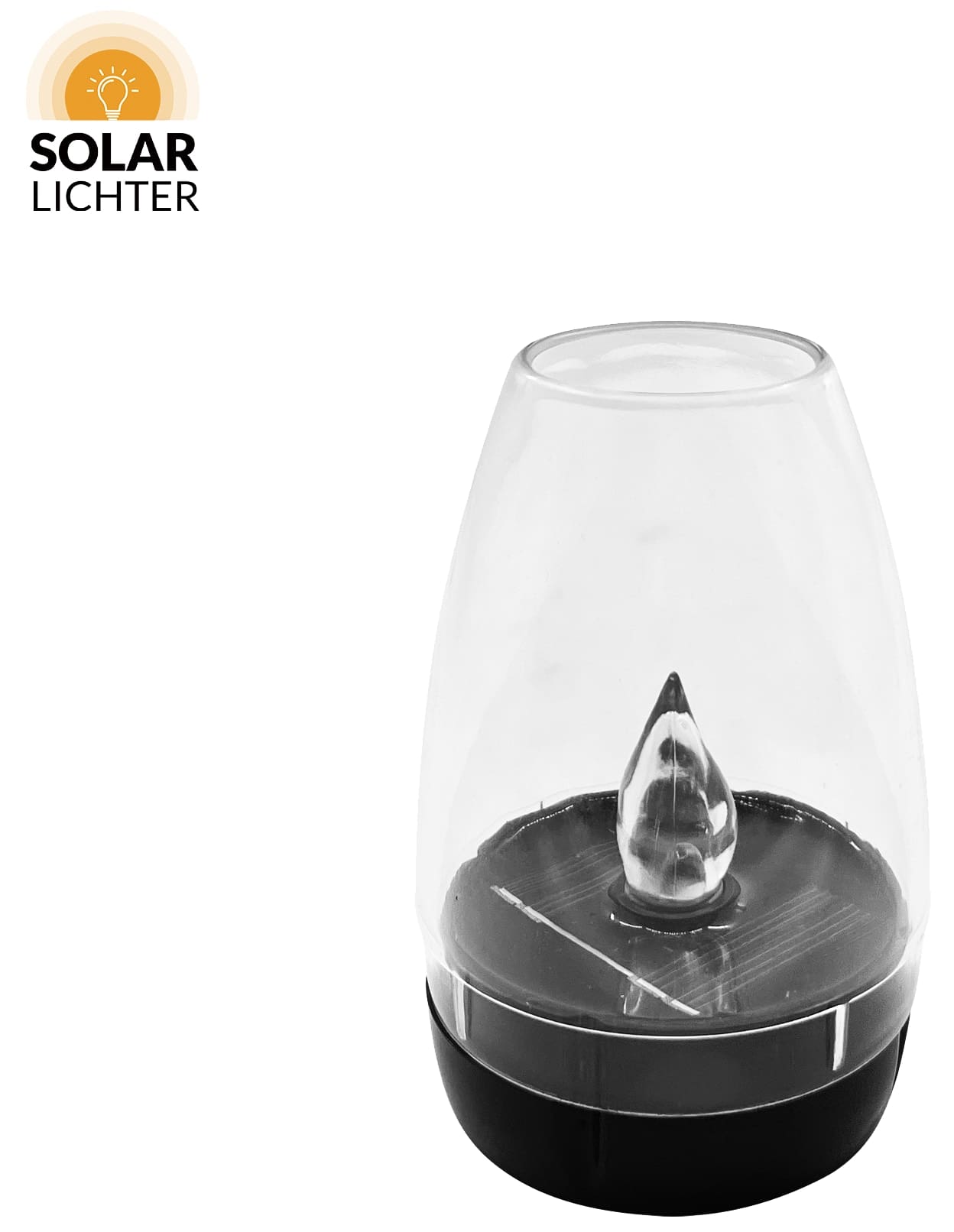 SOLAR LICHTER Solar LED-Akku-Kerzenlicht, 1800 K, schwarz 