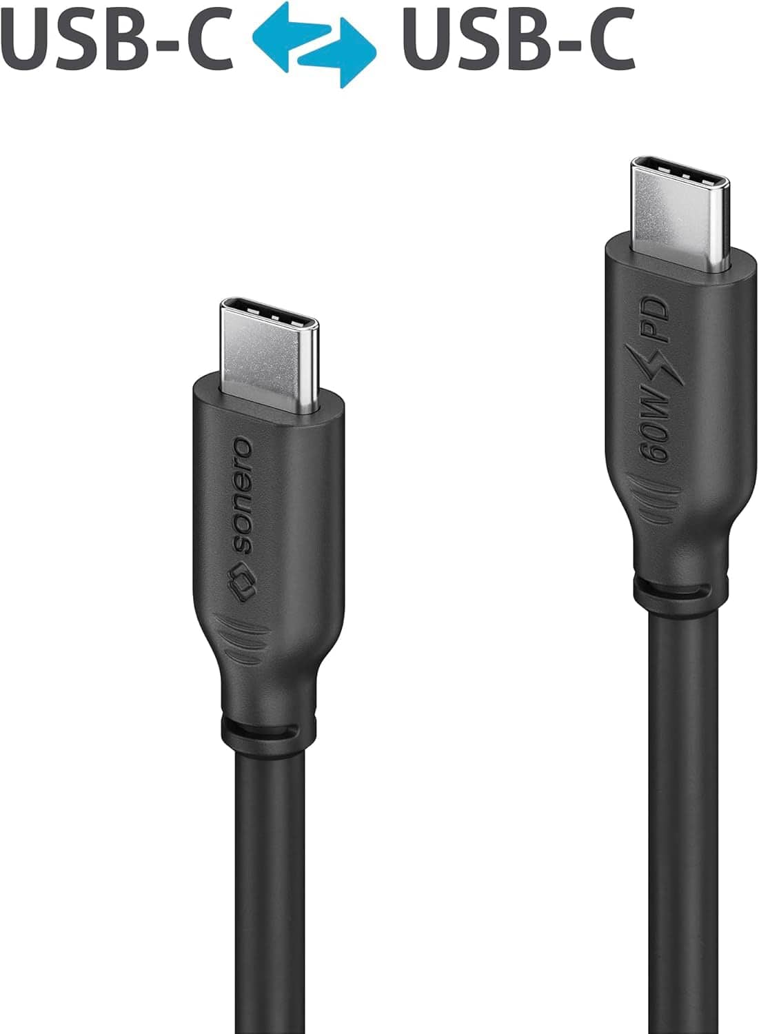 SONERO USB-C Kabel SPC-U200-005 60W PD 0,5m schwarz
