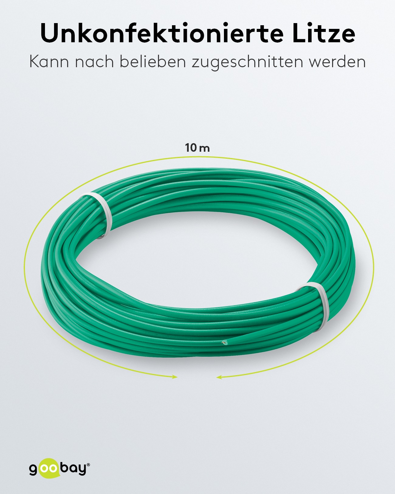 GOOBAY Kupferlitze 55042, 1x 0,14 mm², isoliert, 10 m, grün