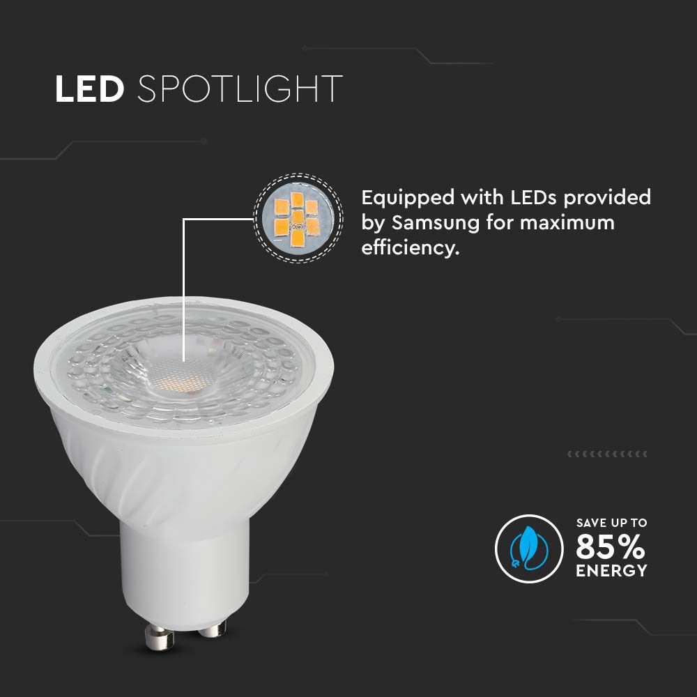 V-TAC LED-Lampe VT-21189, EEK: F, 6W, 445lm, 3000k, GU10, 38°