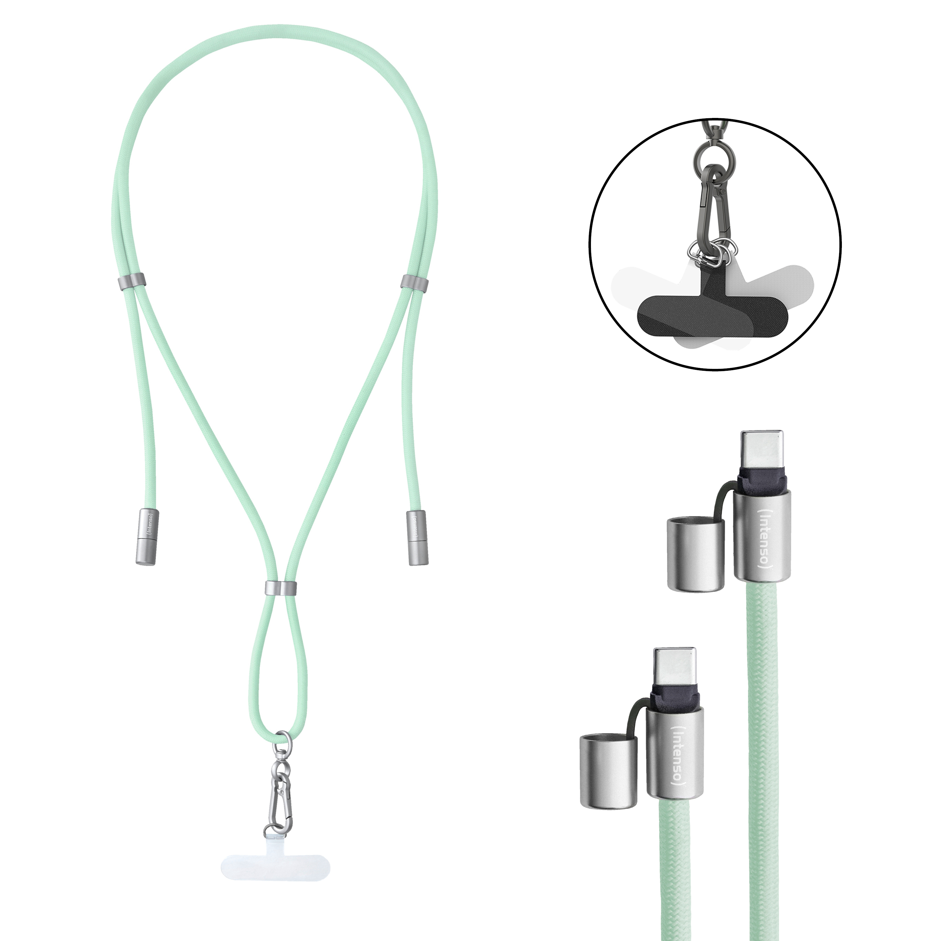 INTENSO USB-Kabel Lanyard USB-C 1,65m Grün