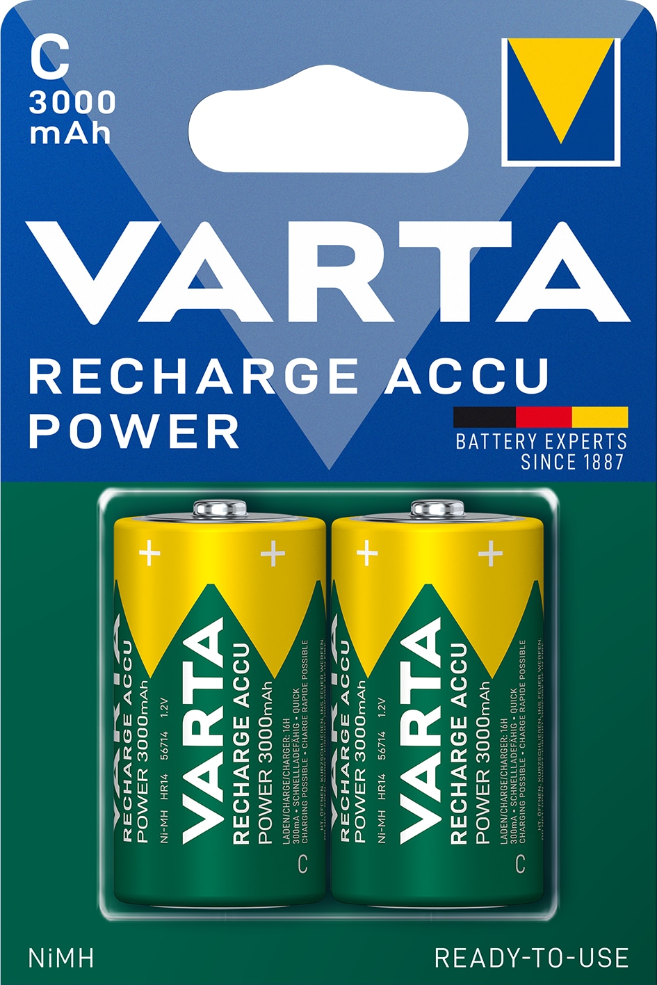 VARTA NiMH-Baby-Akku 56714 Ready-To-Use, 3000 mAh, 2 Stück