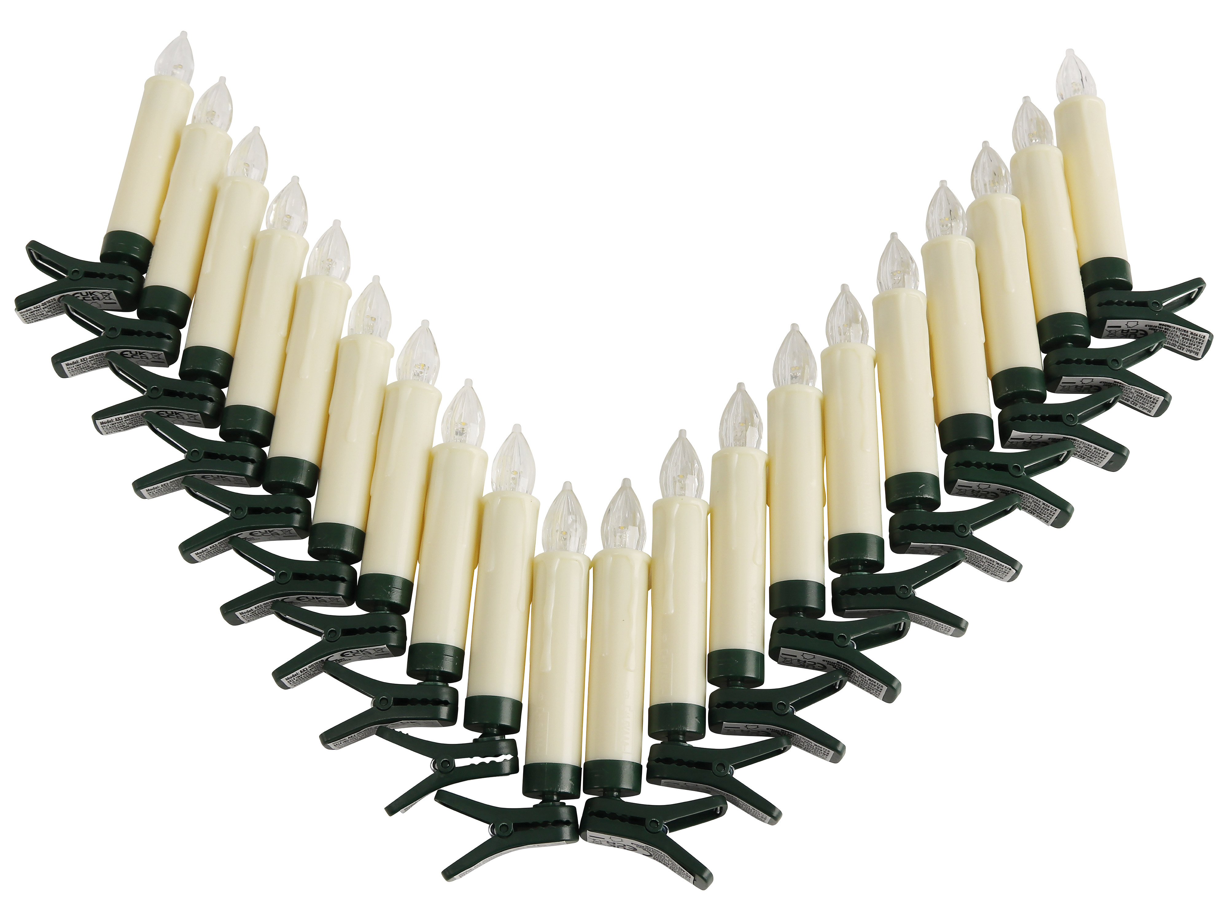 LED-Baumkerzen, 20er Set mit FB, Timer