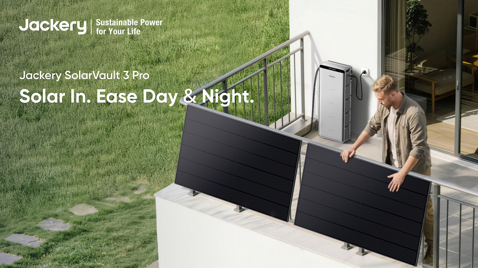 Balkonkraftwerk JACKERY SolarVault 3 Pro und Erweiterungsakku JACKERY JA BP2500