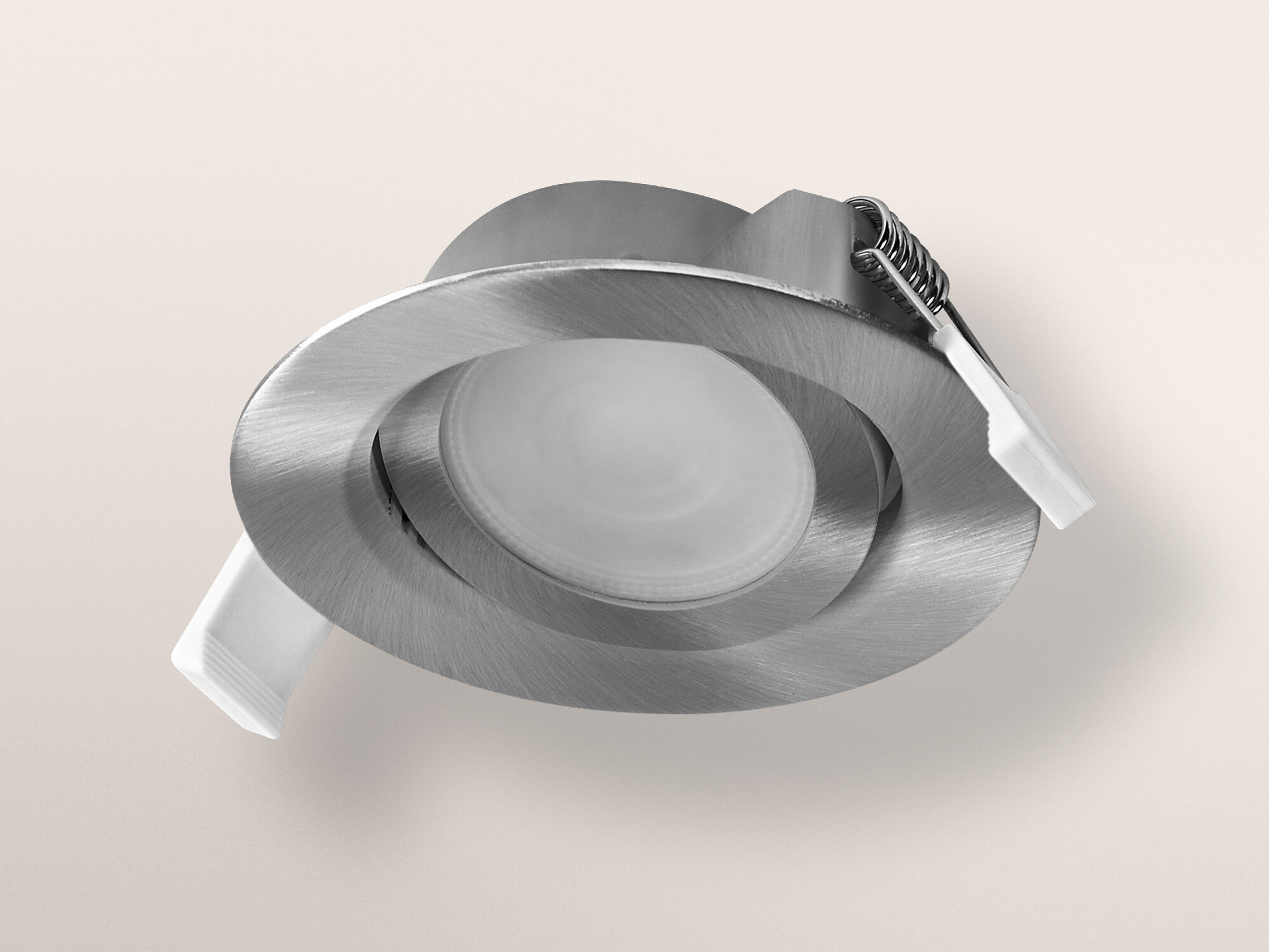 OSRAM LED-Einbauleuchte, 4,9W, 2700K, 200lm, warmweiß IP20, dimmbar, Satin-Nickel, 3er Set OSRAM LED-Einbauleuchte, 4,9W, 2700K, 200lm, warmweiß IP20, dimmbar, Satin-Nickel, 3er Set