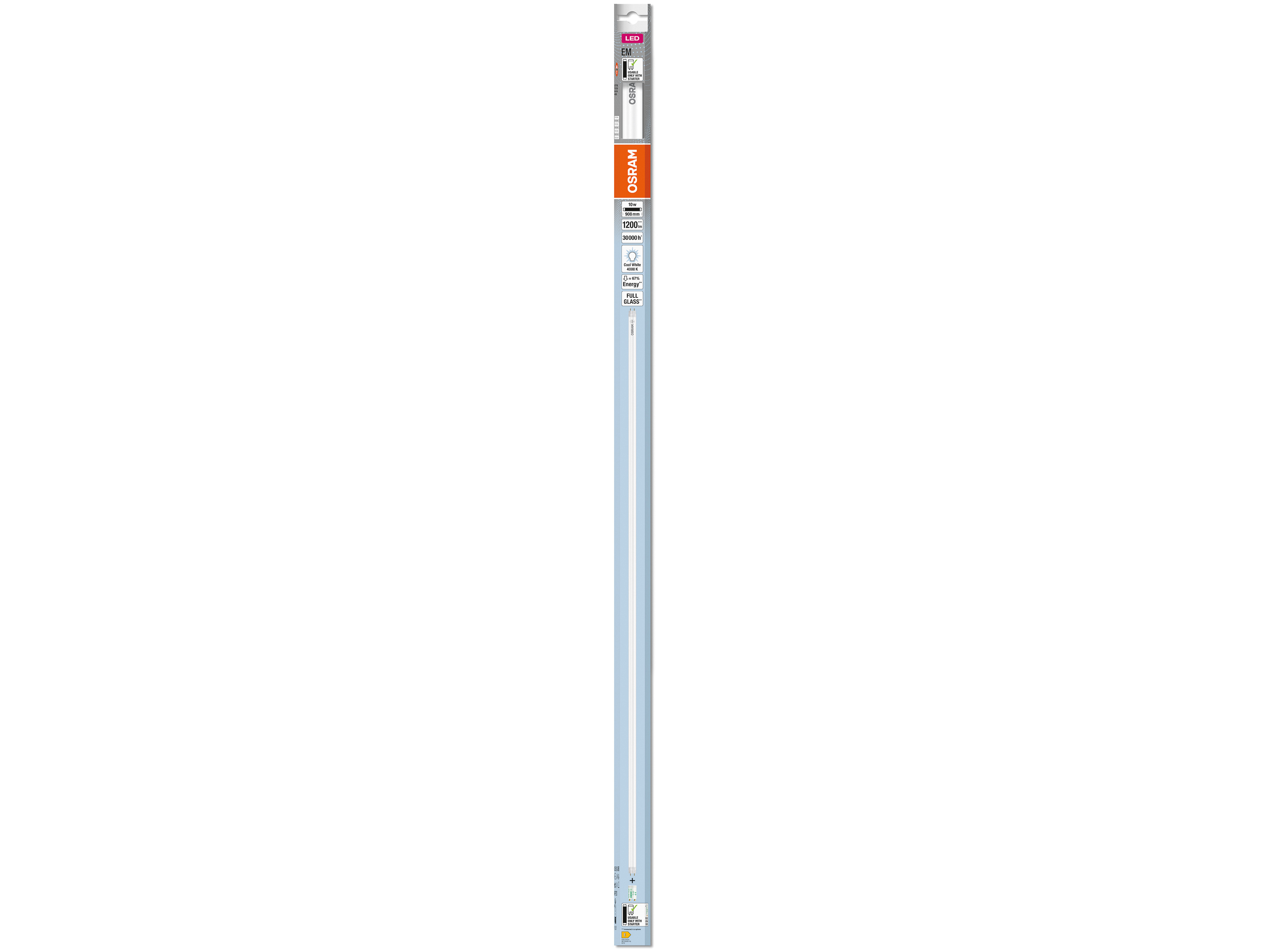 OSRAM LED-Röhre, T8, 900mm, G13, EEK: E, 10W, 1200lm, 4000K