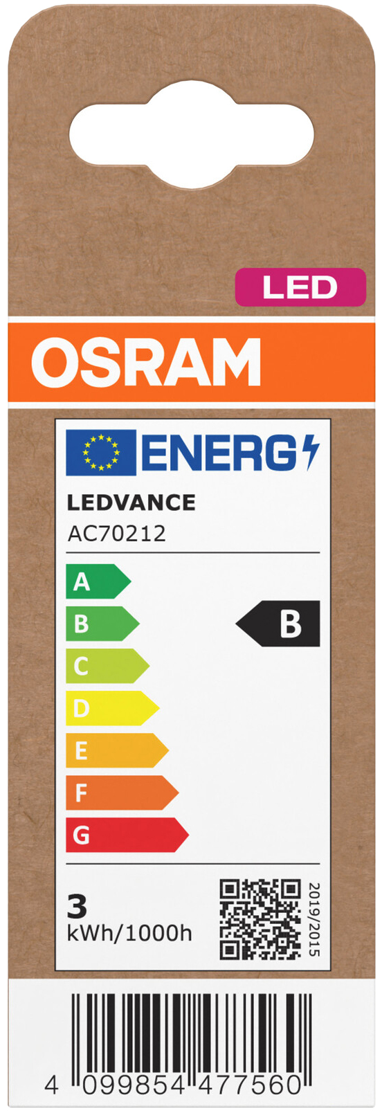 OSRAM LED-Lampe Classic, dimmbar, E14, 2,5 W, 2700 K, EEK: B, 470 lm, warmweiß