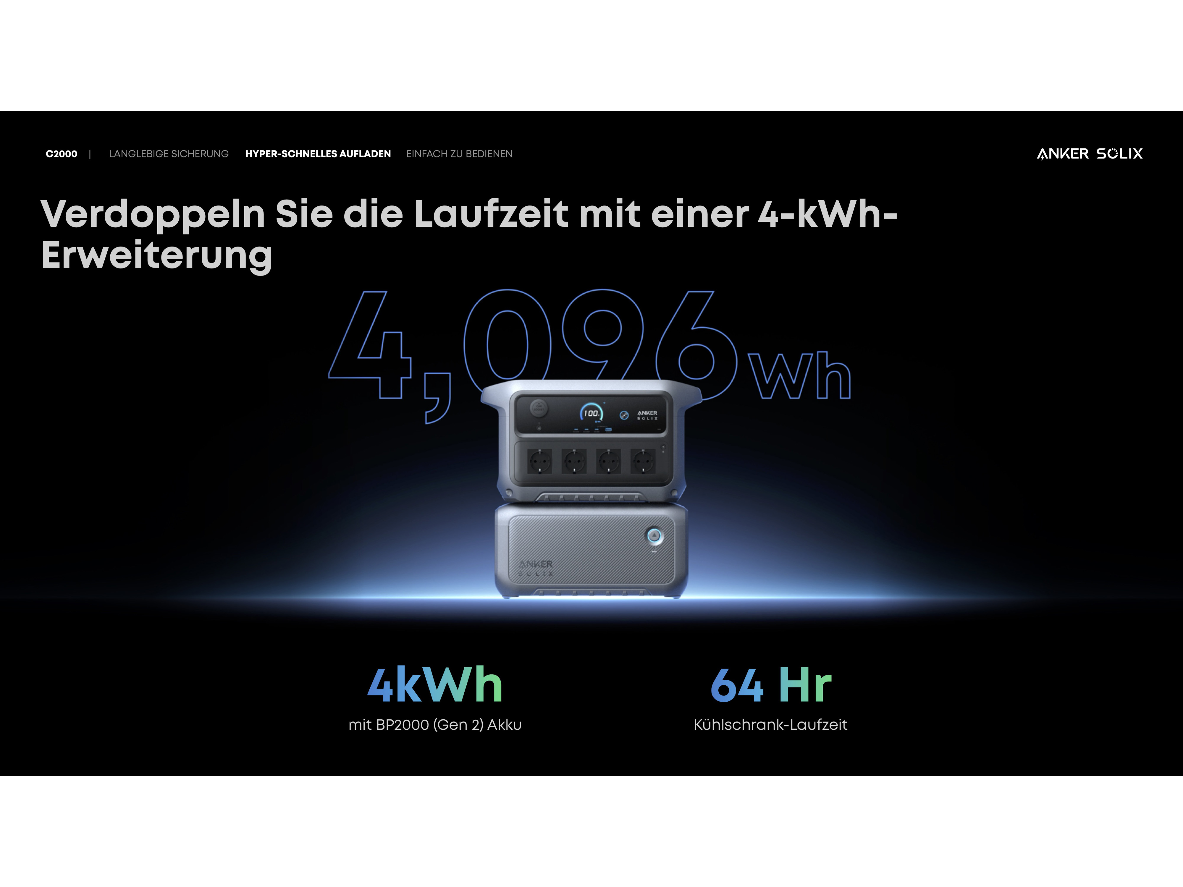 Powerstation ANKER SOLIX C 2000 Gen2, 2048 Wh