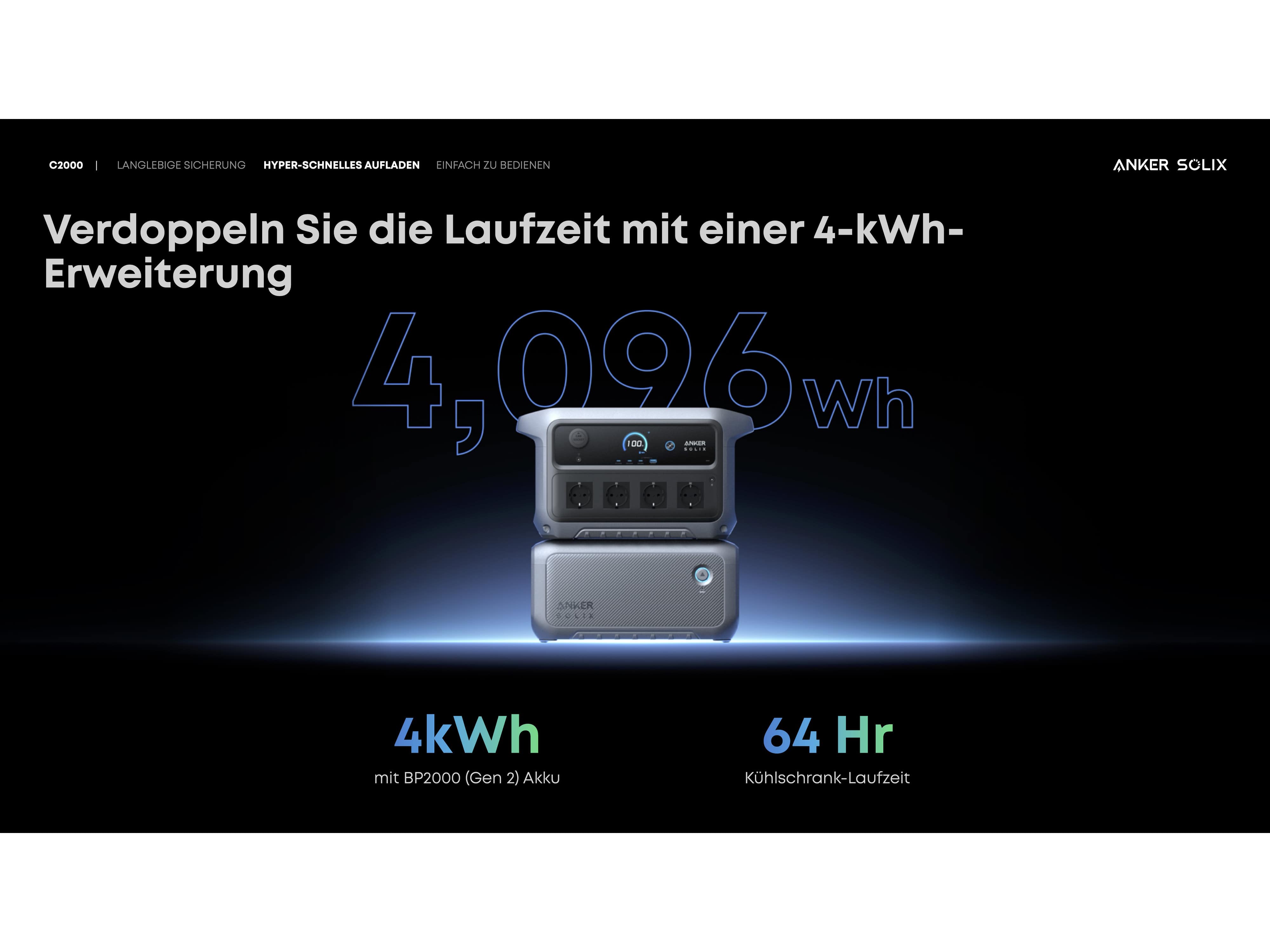 Powerstation ANKER SOLIX C 2000 Gen2, 2048 Wh