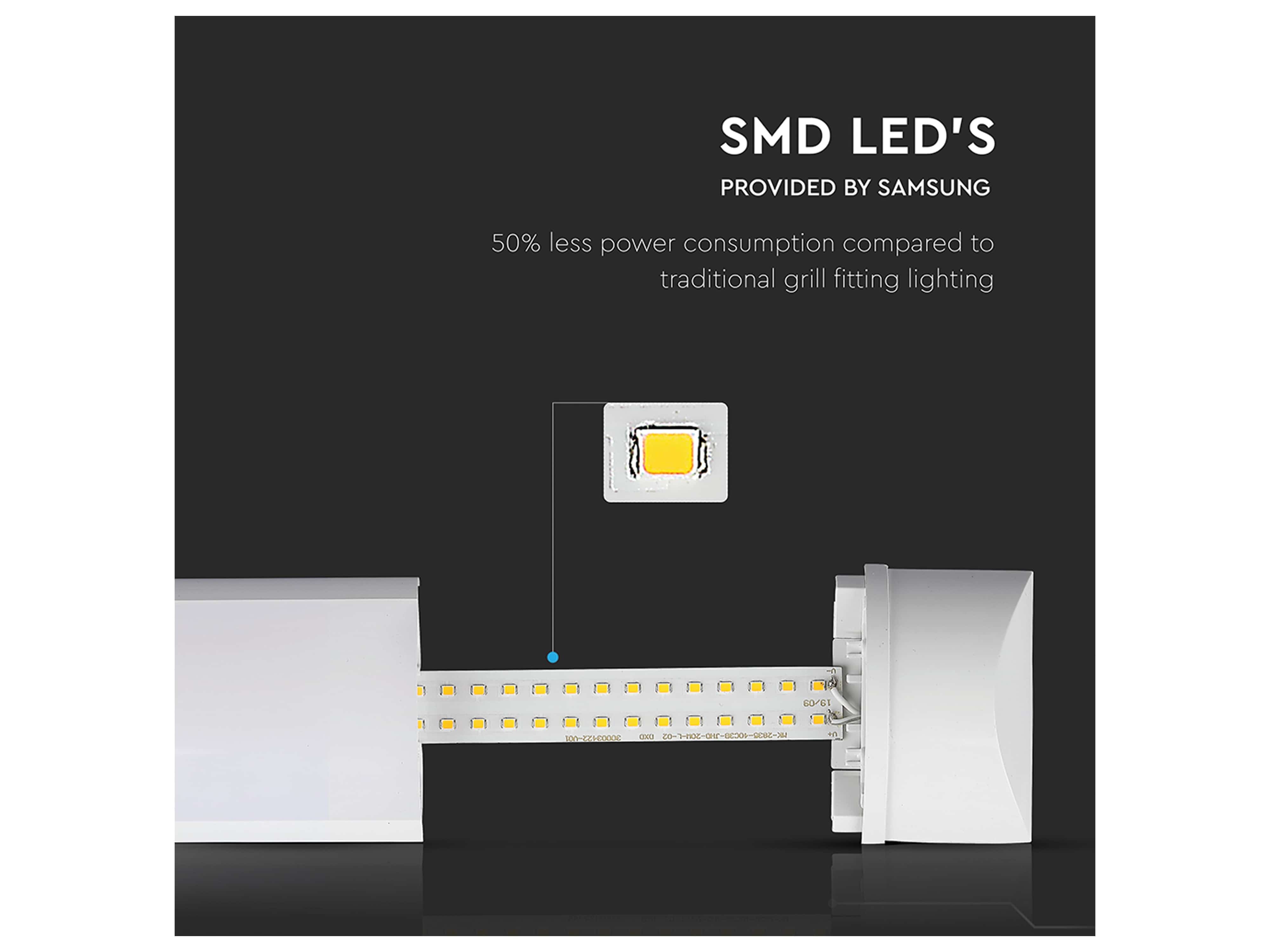 V-TAC LED-Deckenleuchte, VT-8-50 (668) EEK: E, 50W, 6000 lm, 1500 mm, 4000 K V-TAC LED-Deckenleuchte, VT-8-50 (668) EEK: E, 50W, 6000 lm, 1500 mm, 4000 K