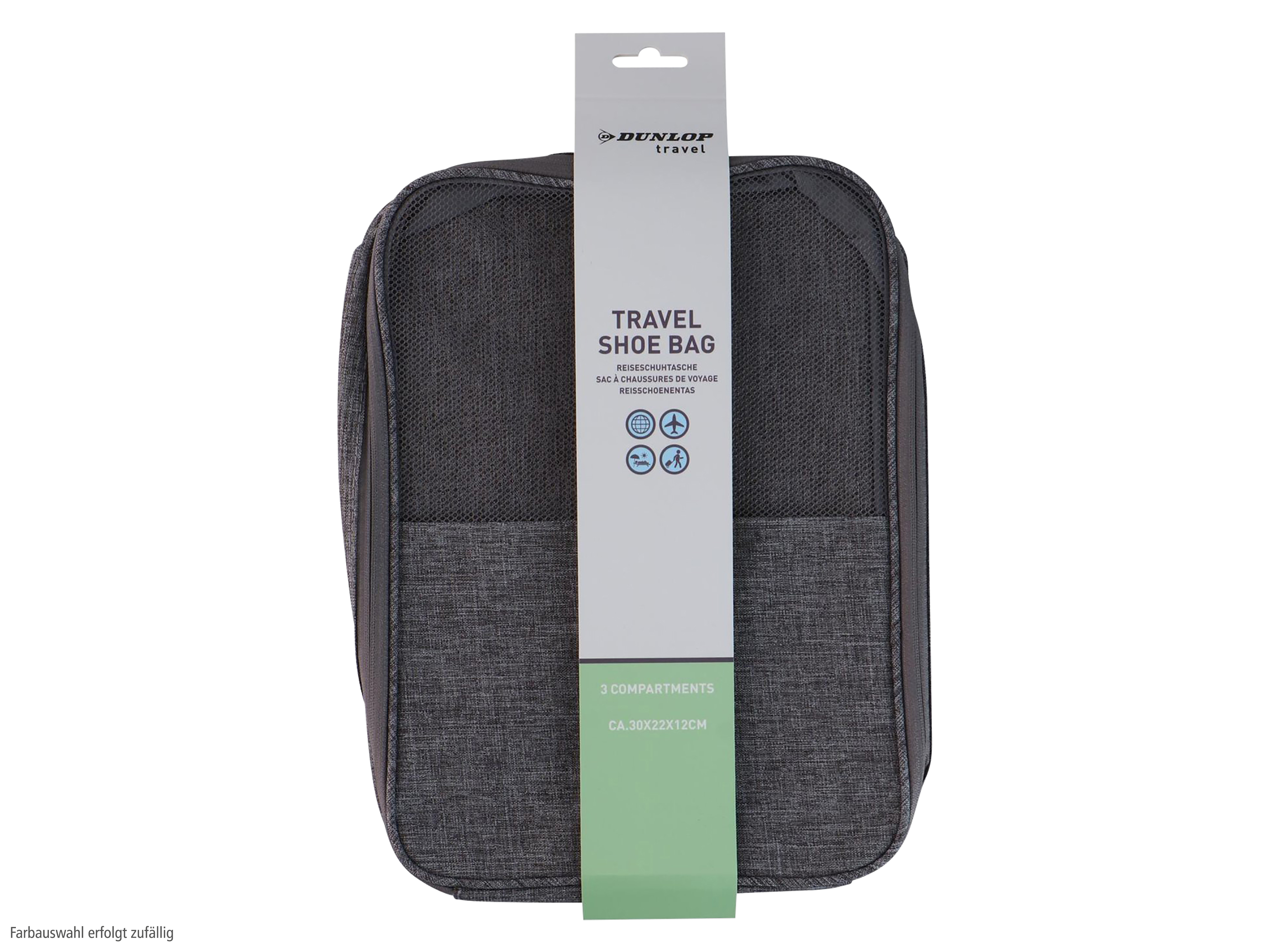 DUNLOP Reiseschuhtasche, 30,2x23x13 cm, Schwarz, Grau, Blau DUNLOP Reiseschuhtasche, 30,2x23x13 cm, Schwarz, Grau, Blau