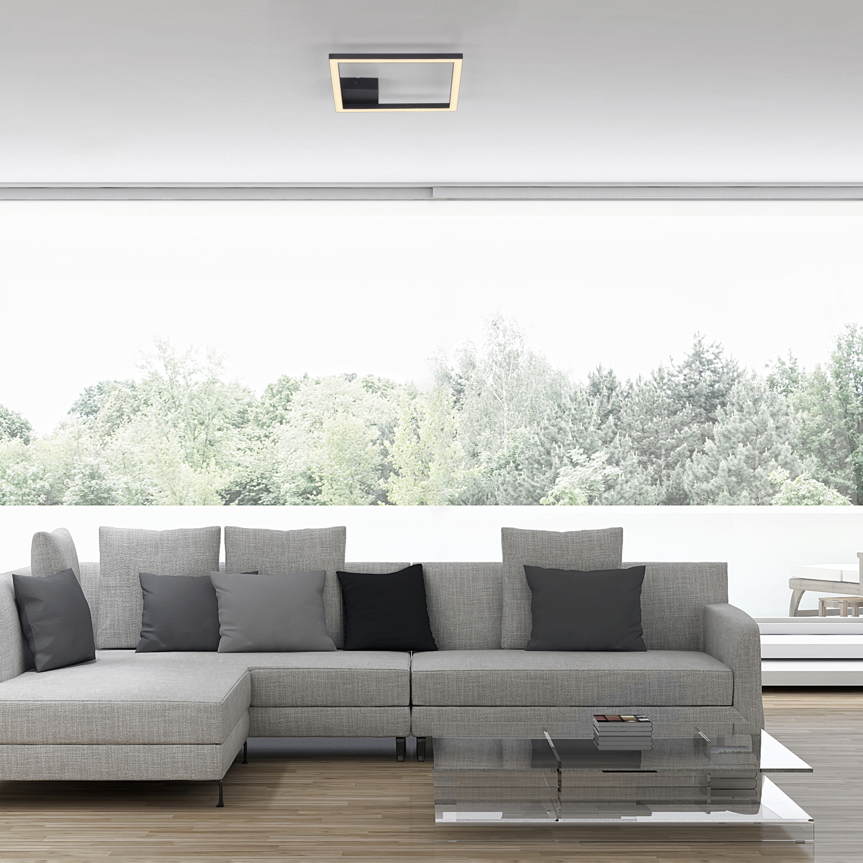 JUST LIGHT LED-Deckenleuchte 14707-18, 10W, 3000K, 1370lm, warmweiß, IP20, schwarz