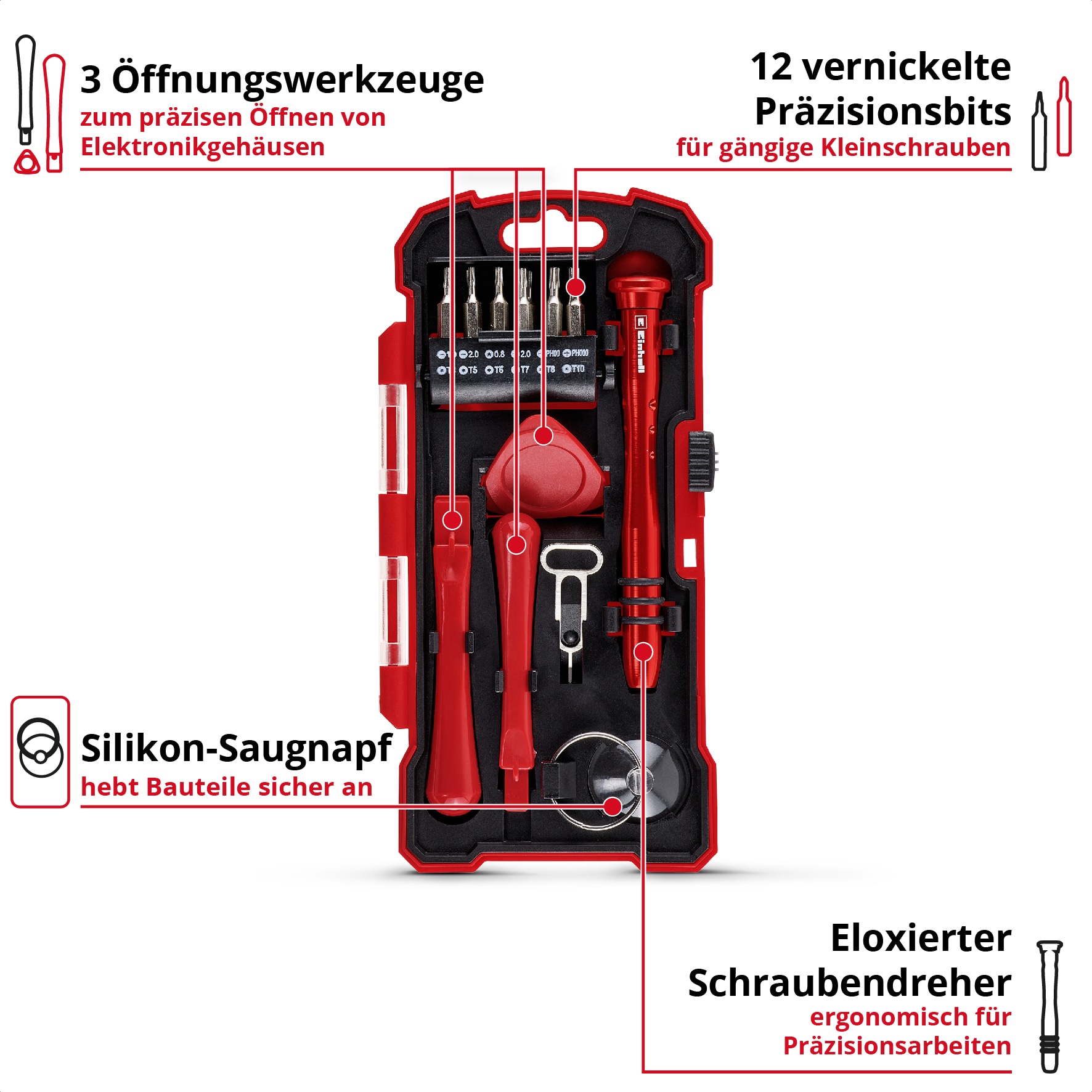 EINHELL Smartphone Reparatur-Set, 115001, 18-teilig