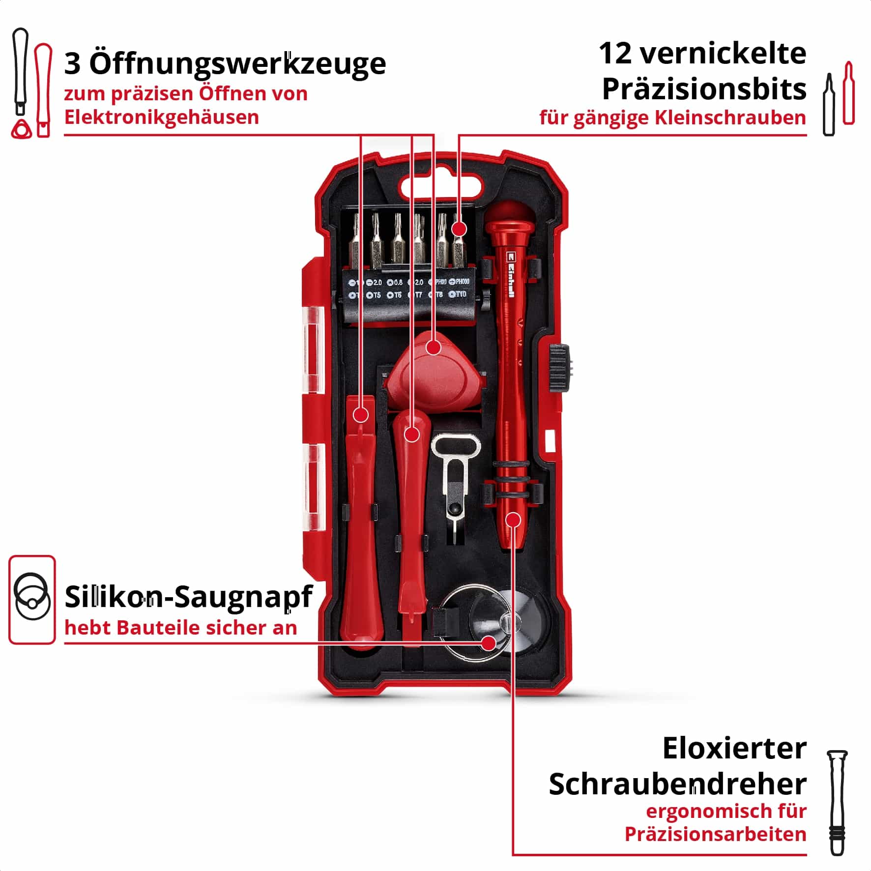 EINHELL Smartphone Reparatur-Set, 115001, 18-teilig