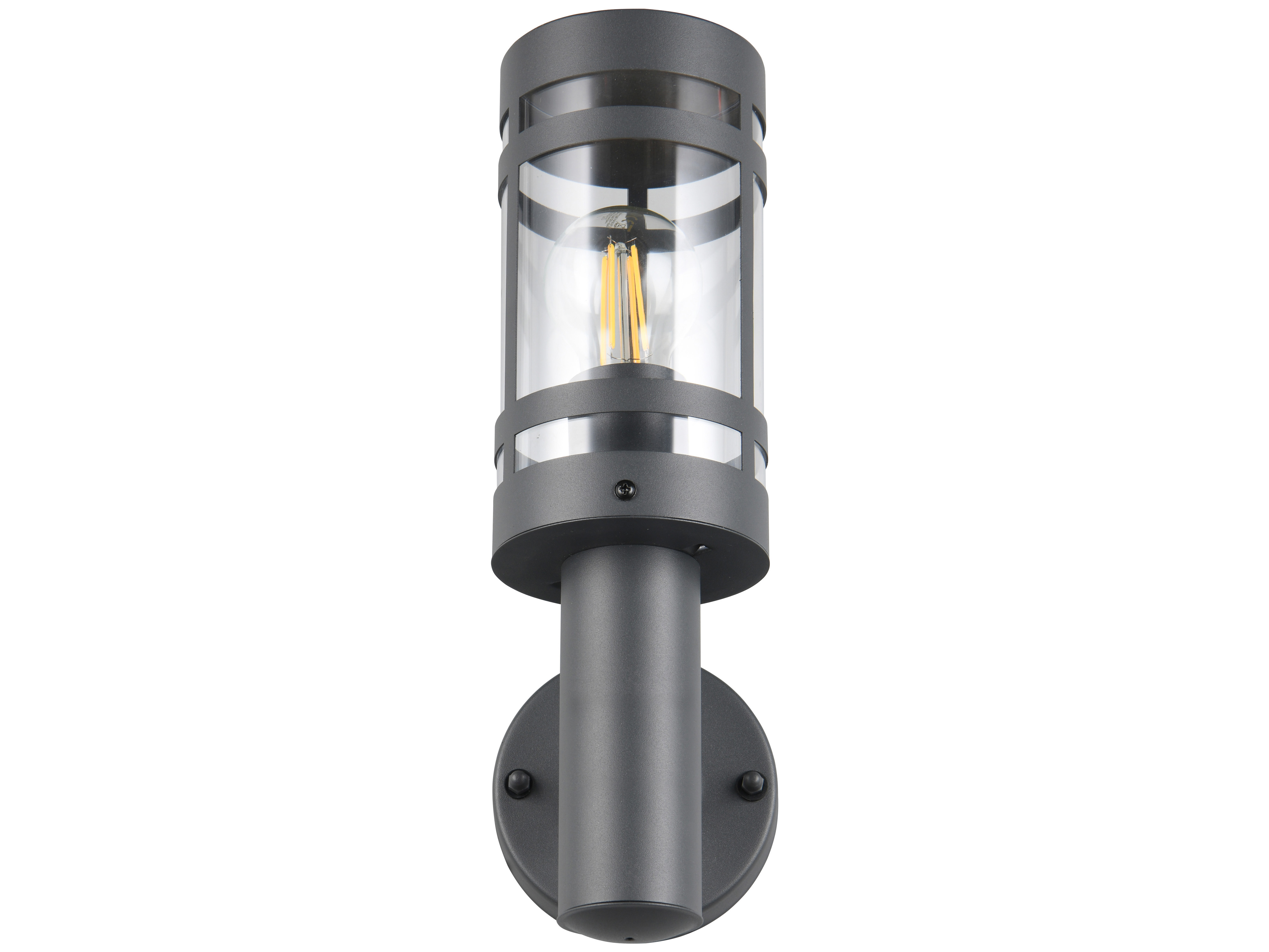 REALITY Wandleuchte PALOMA R21719142, E27, 28W, IP44, ohne Leuchtmittel, Bewegungssensor, grau