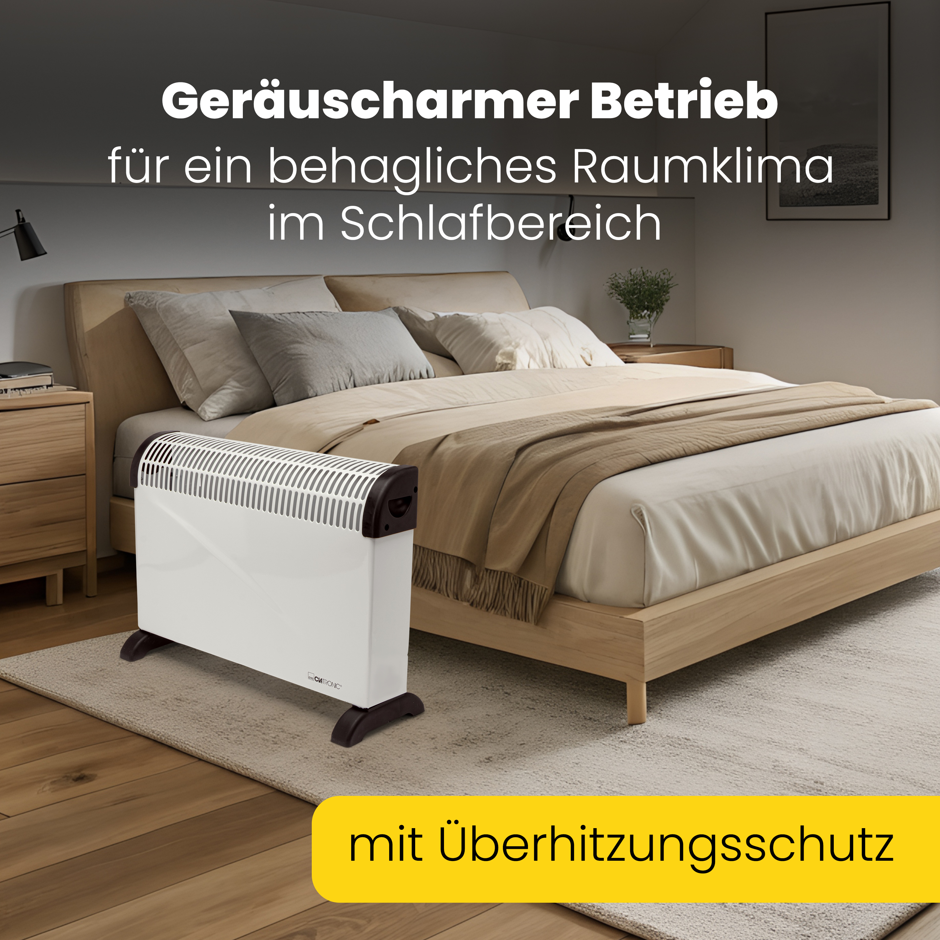 CLATRONIC Konvektor-Heizung KH 3077 N, 3 Heizstufen, weiß, max. 2000 Watt