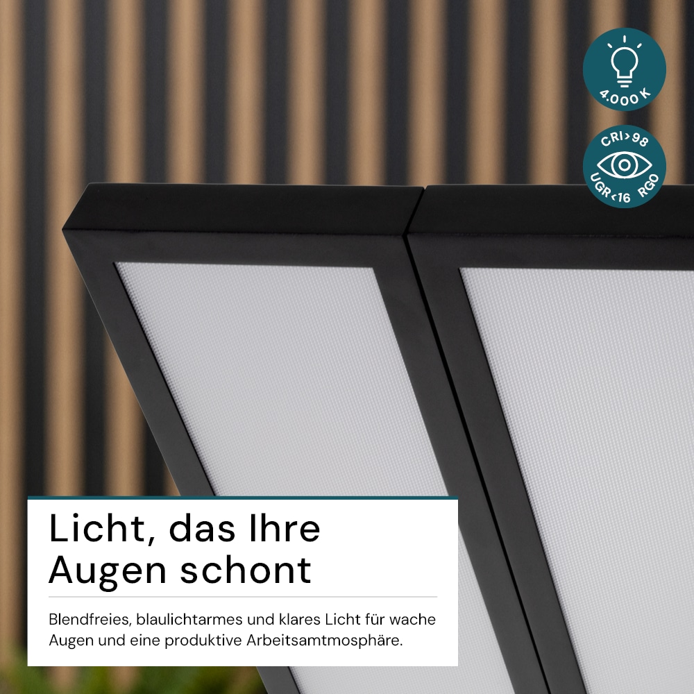 LUXULA LED-Büro-Stehleuchte, Up/Down, 120W, 4000K, EEK: F, 8500lm, IP20, dimmbar, schwarz