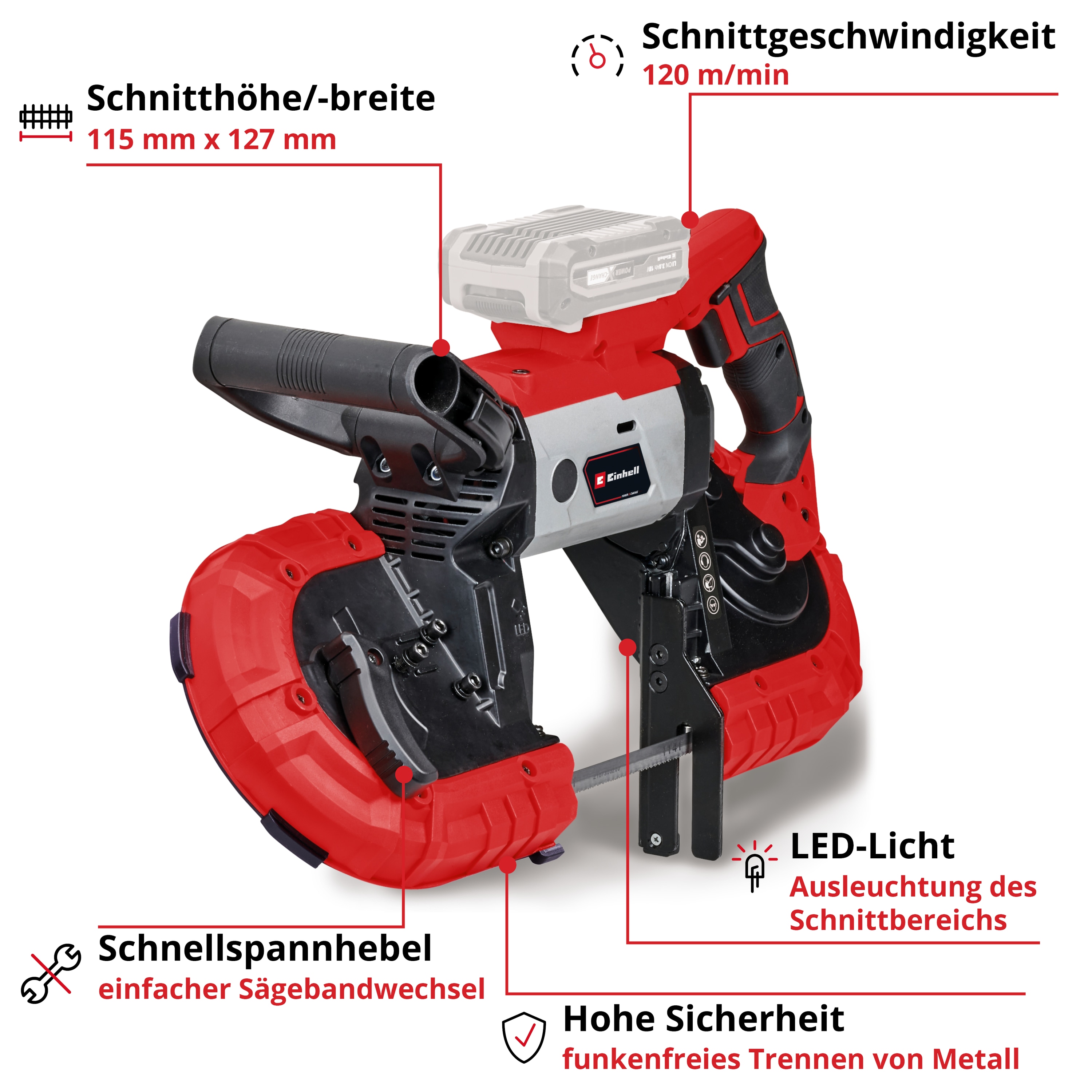 EINHELL Akku-Bandsäge TE-MB 18/127 Li-Solo EINHELL Akku-Bandsäge TE-MB 18/127 Li-Solo