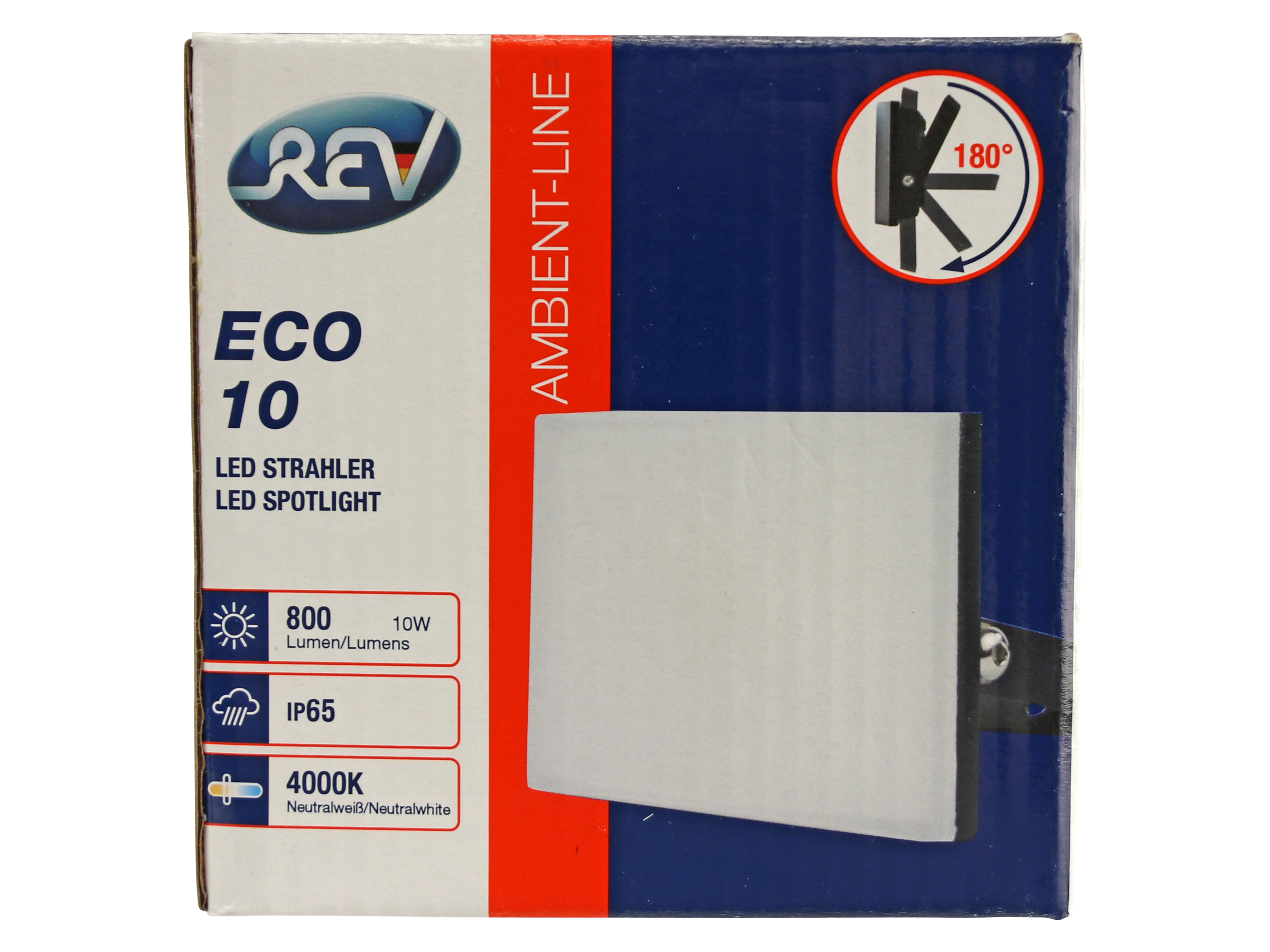 LED Strahler Eco 10 LFPOF010, 10W, 4000K, 800 lm, neutralweiß, IP65, schwarz